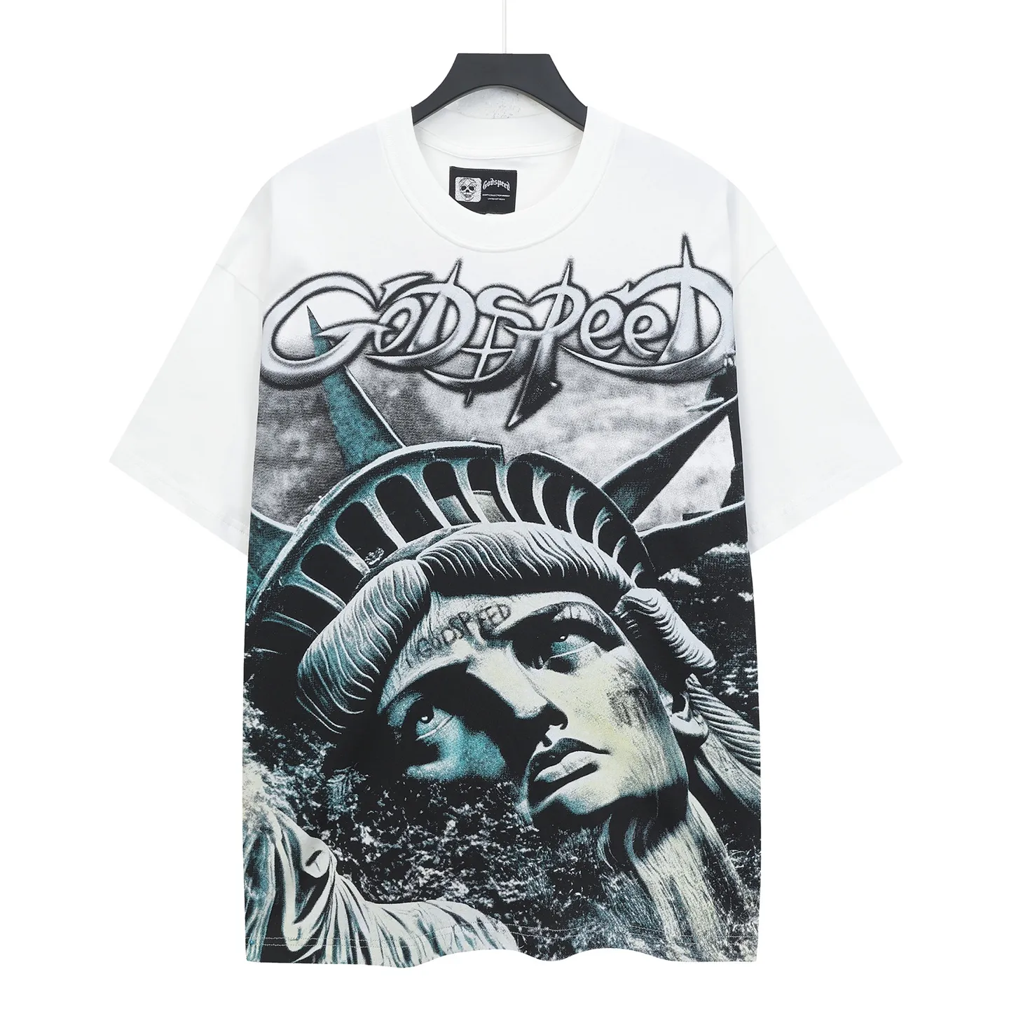 5322#White ｜ In Stock （new） Godspeed Retro T（ ） （fabric）：32 Sizes（size）：S-M-L-XL （colour）：White