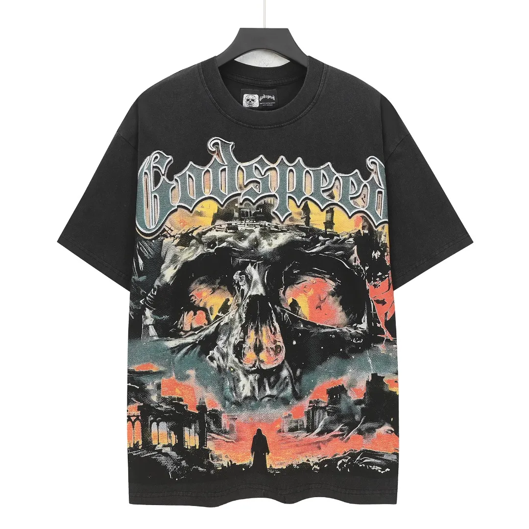 6157# Black ｜ In Stock （new） Godspeed Retro T（ ） （fabric）：32 Sizes（size）：S-M-L-XL （colour）： Black 👉