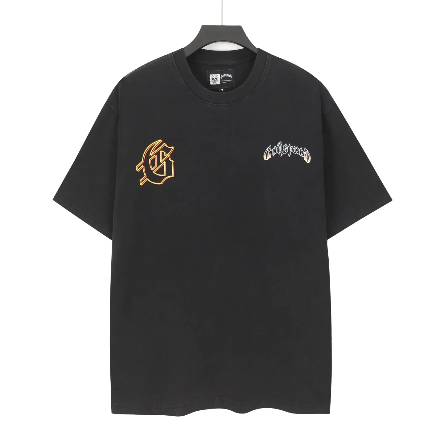 6107# Black I Godspeed Retro T（ ） （fabric）： Black、Blue：32 Sizes（size）：S-M-L-XL （colour）： Black、