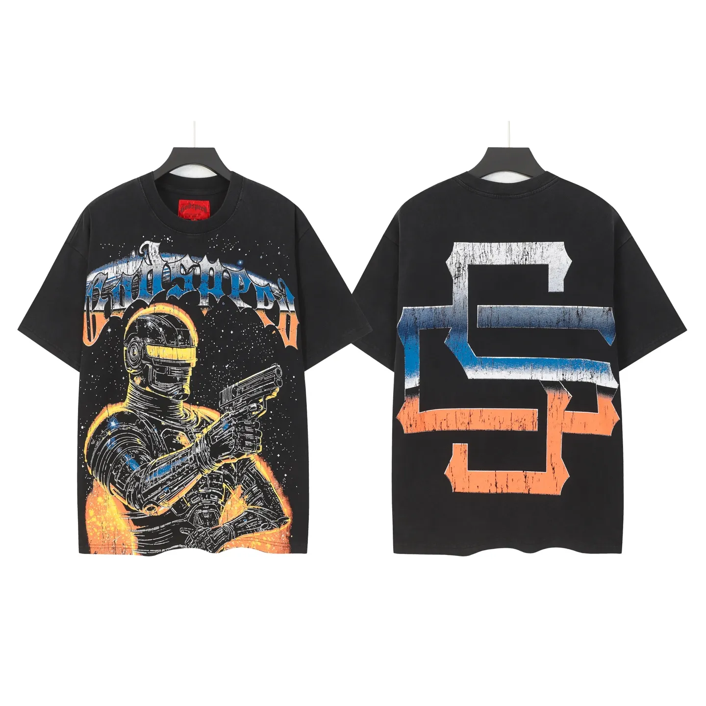 6106# ｜ Godspeed Retro T（ ） （fabric）：32 Sizes（size）：S-M-L-XL （colour）： Black