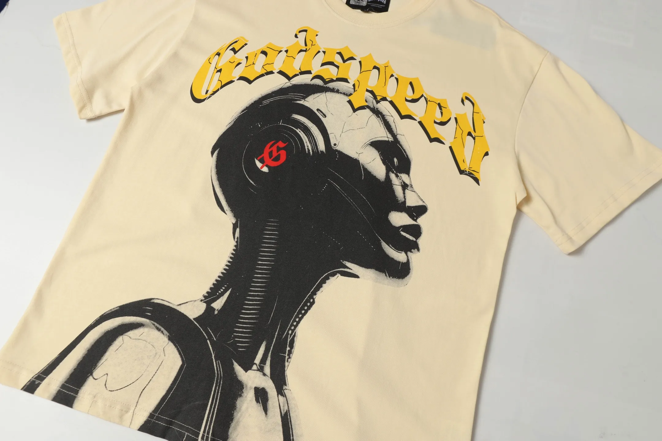5007#White/ ｜ Godspeed Retro T（ ） （fabric）：32 Sizes（size）：S-M-L-XL （colour）：White、 、
