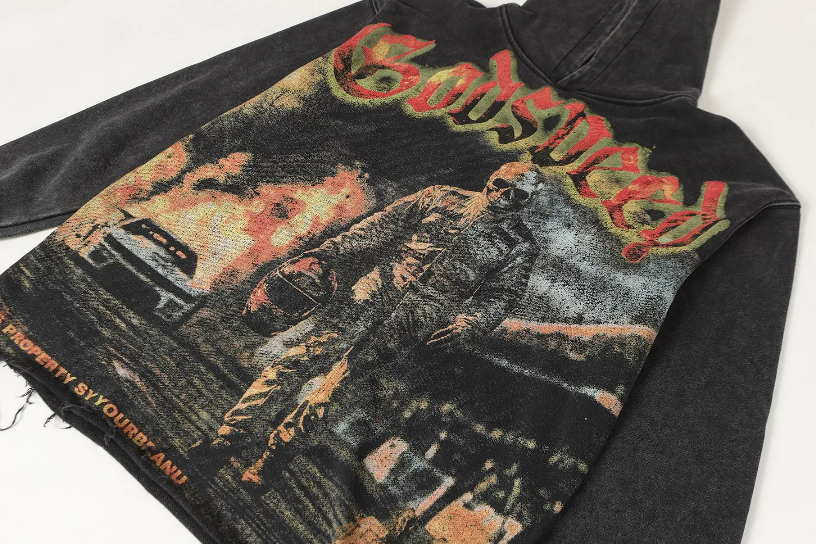 G 6851## / Gray Godspeed Retro （ ） （fabric）： 100% Sizes（size）：S-M-L-XL （colour）： Black/ Gray 👉