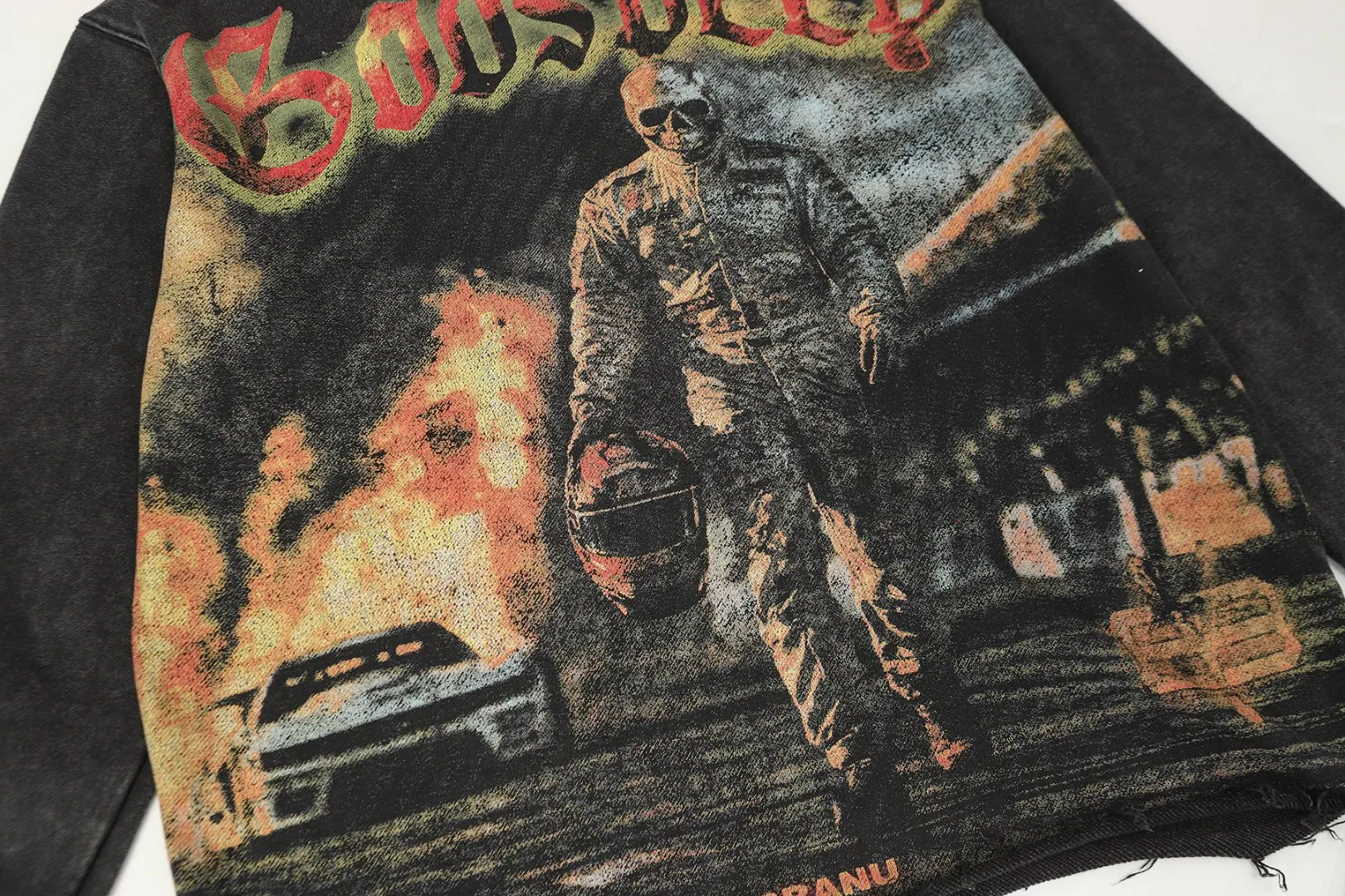 G 6851## / Gray Godspeed Retro （ ） （fabric）： 100% Sizes（size）：S-M-L-XL （colour）： Black/ Gray 👉