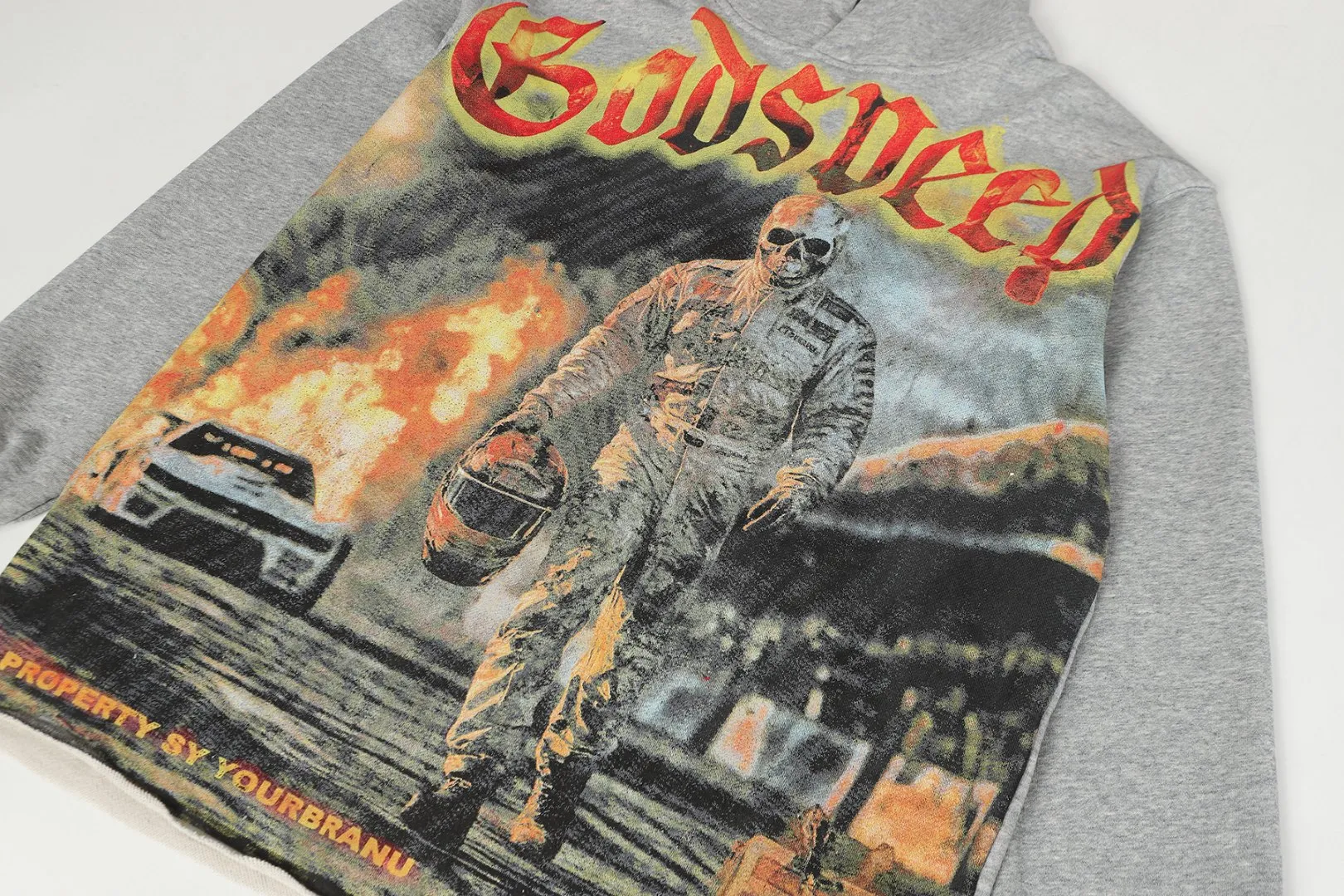 G 6851## / Gray Godspeed Retro （ ） （fabric）： 100% Sizes（size）：S-M-L-XL （colour）： Black/ Gray 👉