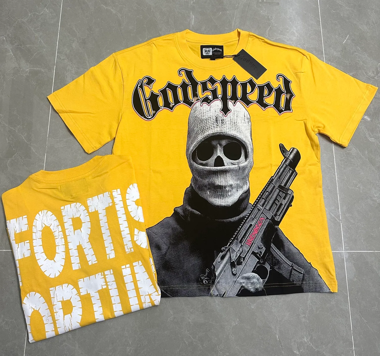5129# Yellow I In Stock （ New Arrival） Godspeed Retro T（ ） （fabric）：32 Sizes（size）：S-M-L-XL （colour）： Yellow