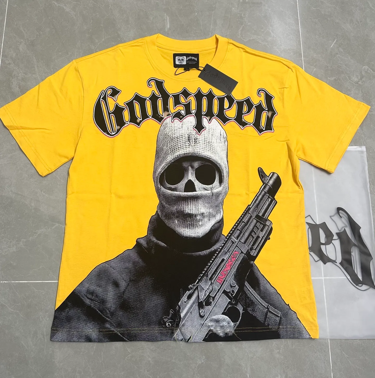 5129# Yellow I In Stock （ New Arrival） Godspeed Retro T（ ） （fabric）：32 Sizes（size）：S-M-L-XL （colour）： Yellow