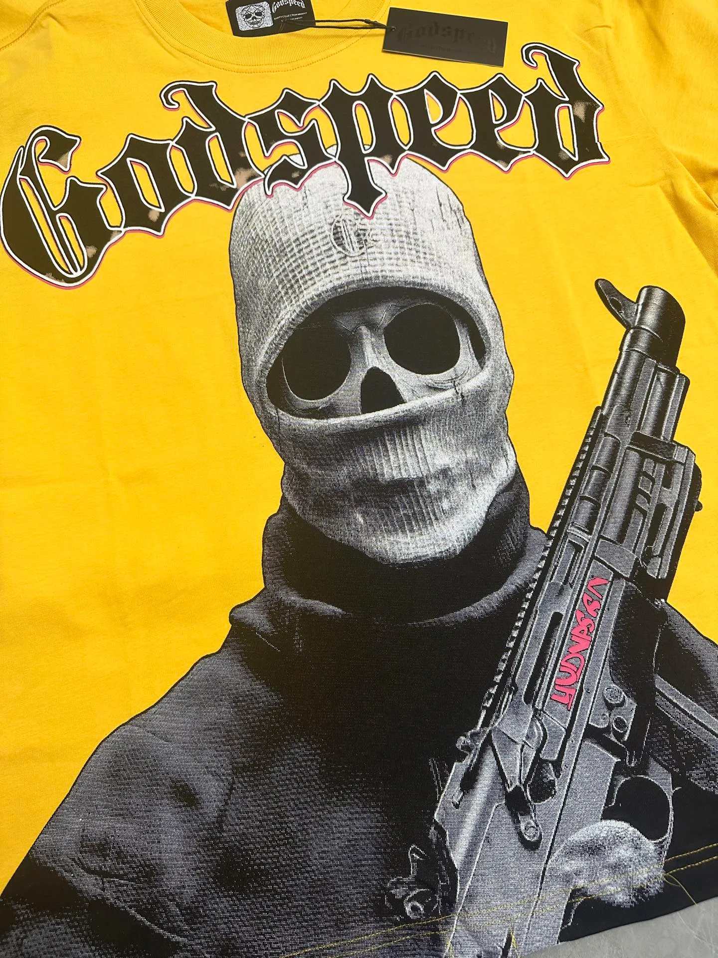 5129# Yellow I In Stock （ New Arrival） Godspeed Retro T（ ） （fabric）：32 Sizes（size）：S-M-L-XL （colour）： Yellow