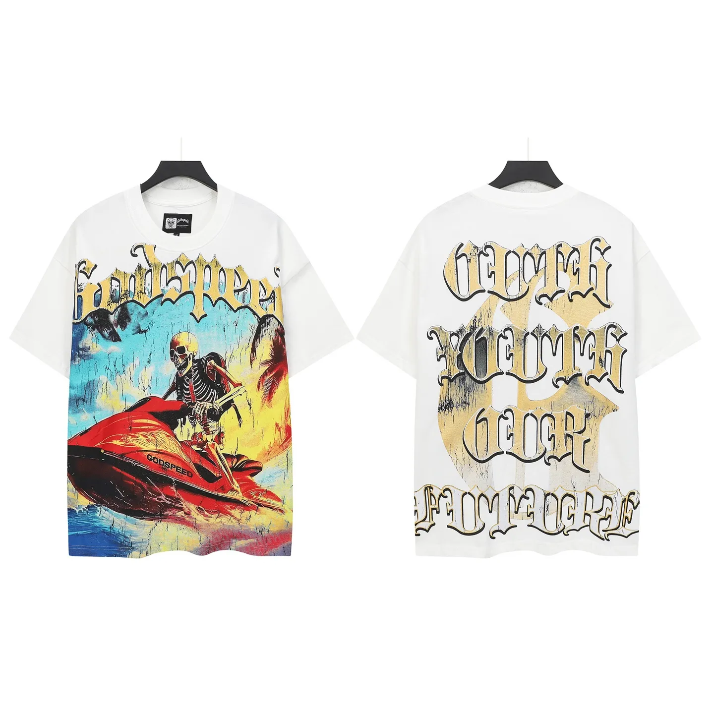 5330#White ｜ Godspeed Retro T（ ） （fabric）：32 Sizes（size）：S-M-L-XL （colour）：White