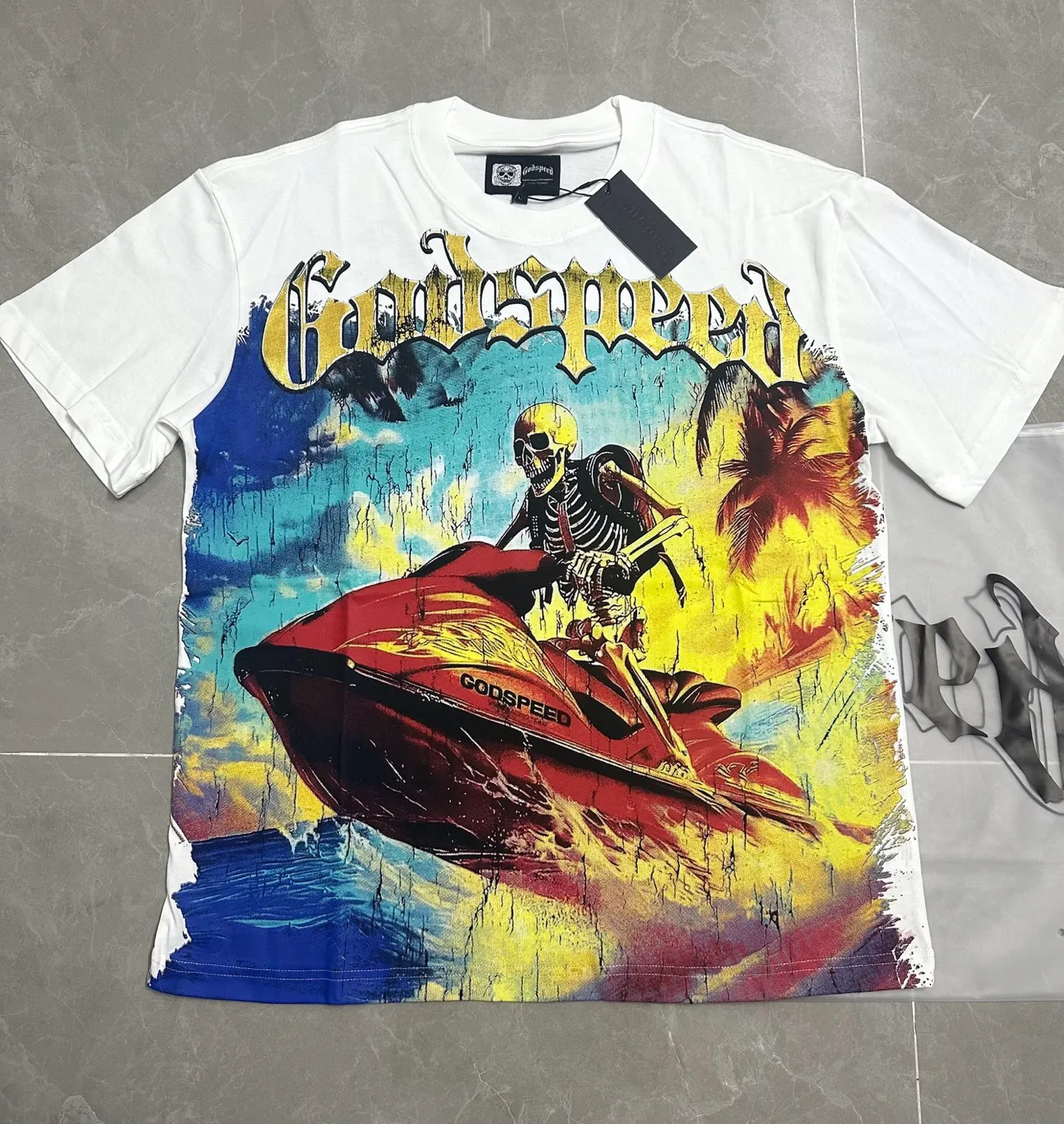 5330#White ｜ Godspeed Retro T（ ） （fabric）：32 Sizes（size）：S-M-L-XL （colour）：White