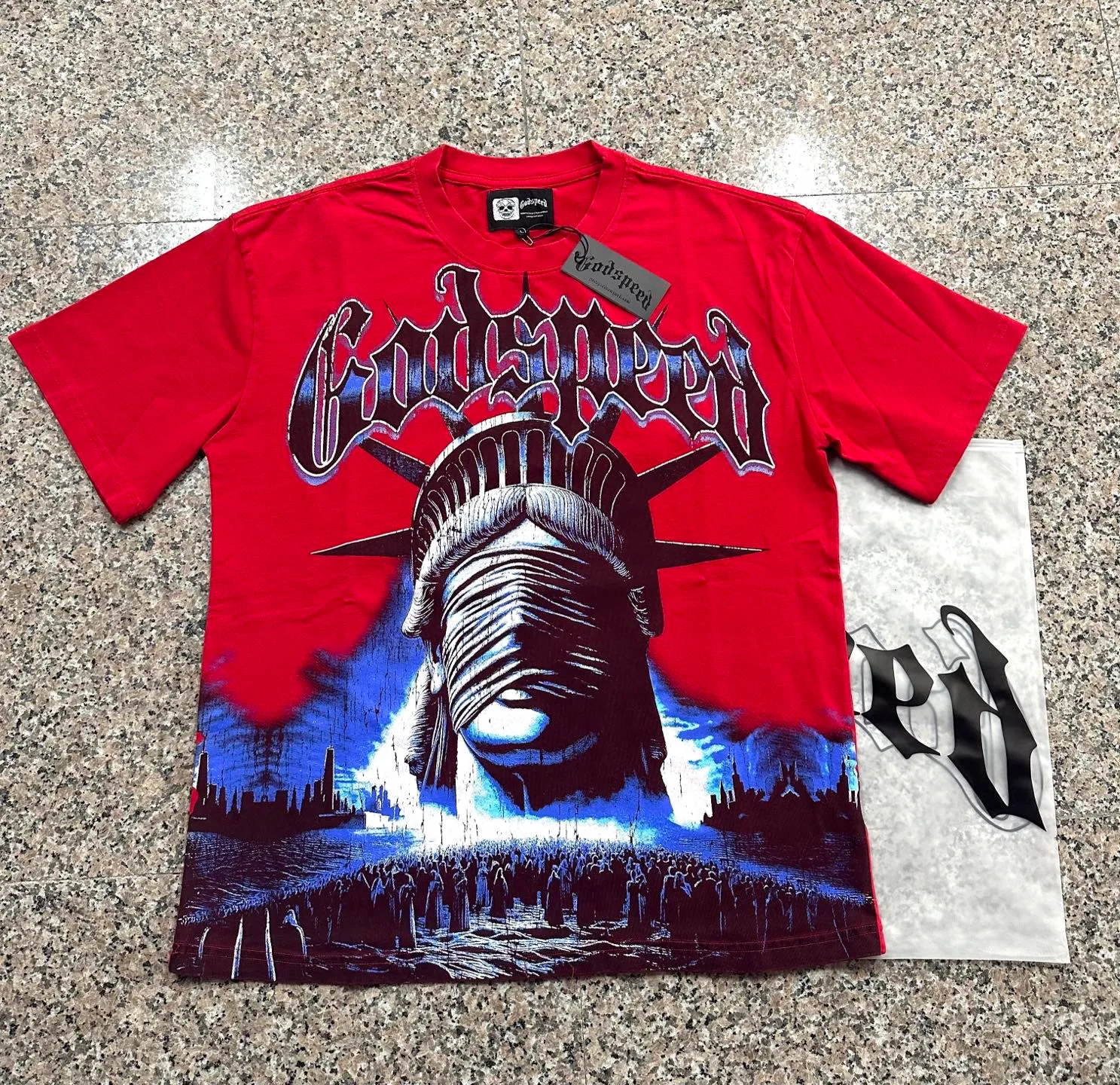 6138# Black I In Stock （ ） Godspeed Retro T（ ） （fabric）：32 Sizes（size）：S-M-L-XL （colour）： Black/