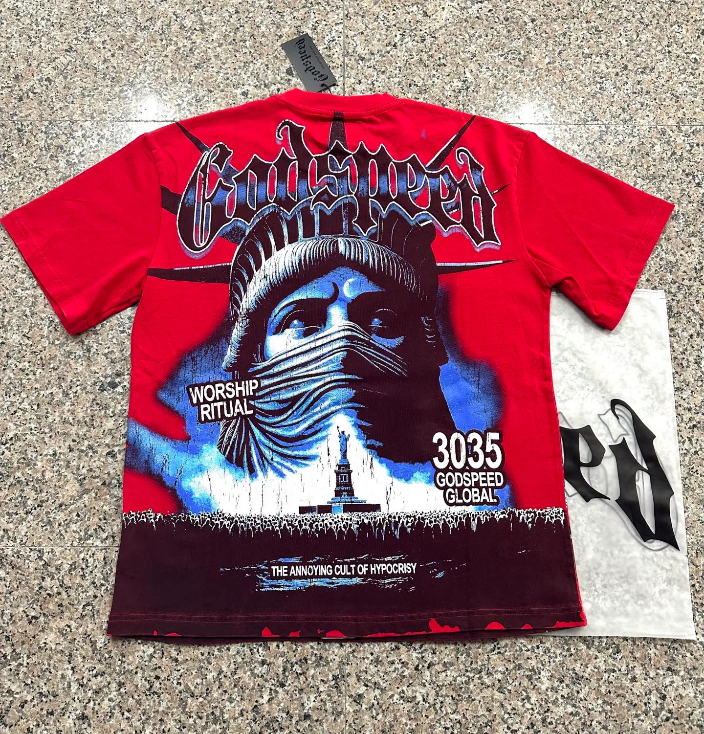 6138# Black I In Stock （ ） Godspeed Retro T（ ） （fabric）：32 Sizes（size）：S-M-L-XL （colour）： Black/