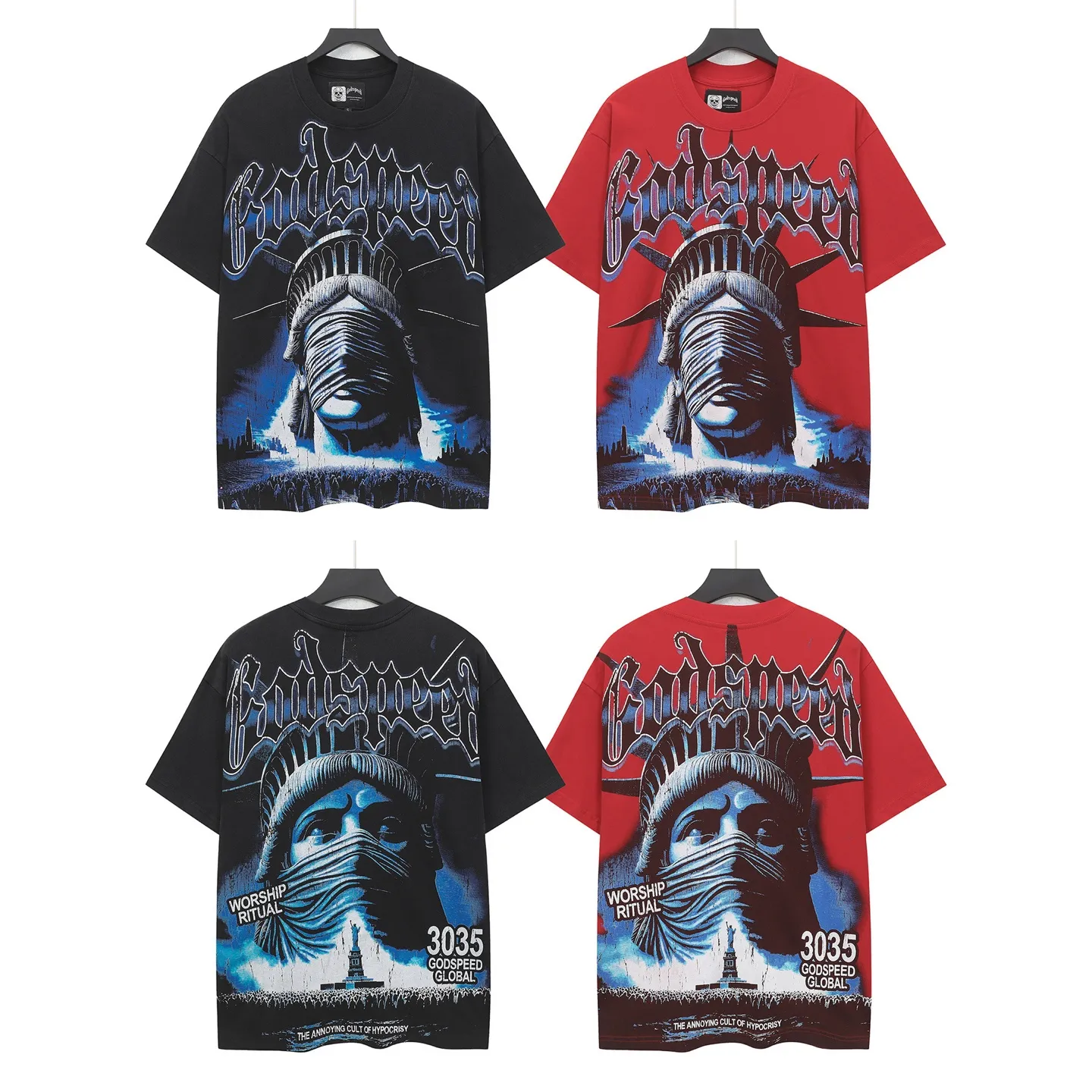 6138# Black I In Stock （ ） Godspeed Retro T（ ） （fabric）：32 Sizes（size）：S-M-L-XL （colour）： Black/