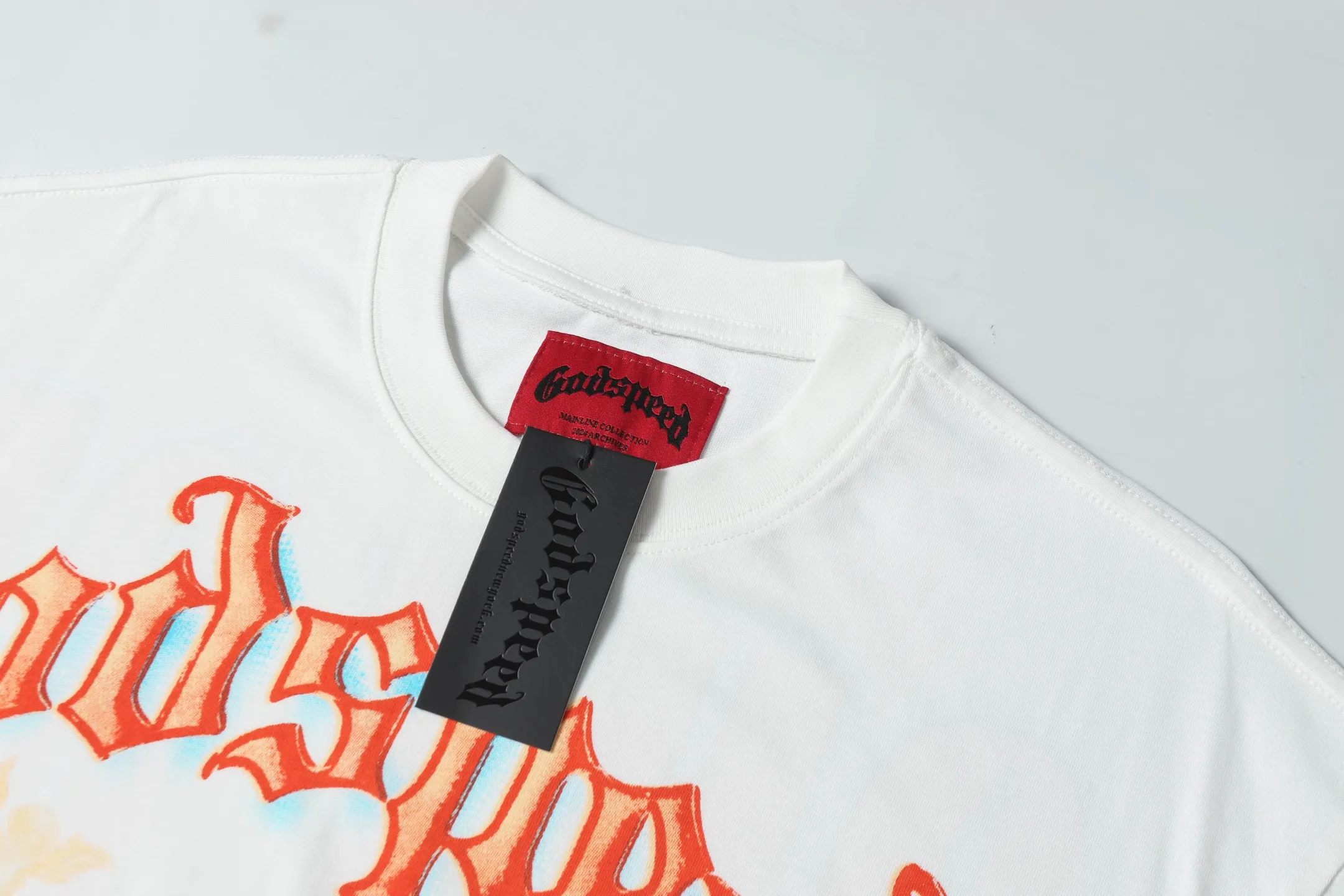 5029#White｜ Godspeed Retro T（ ） （fabric）：32 Sizes（size）：S-M-L-XL （colour）：White
