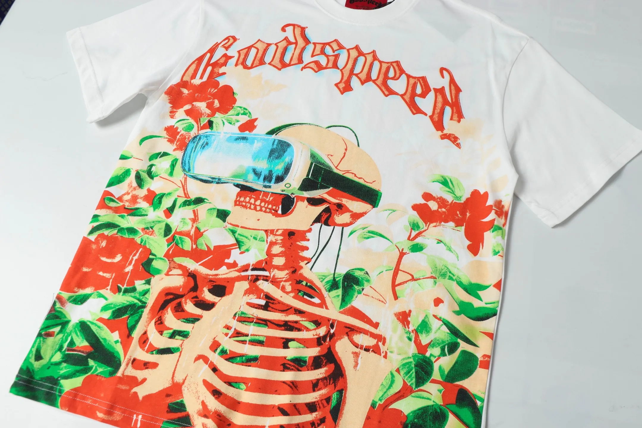 5029#White｜ Godspeed Retro T（ ） （fabric）：32 Sizes（size）：S-M-L-XL （colour）：White