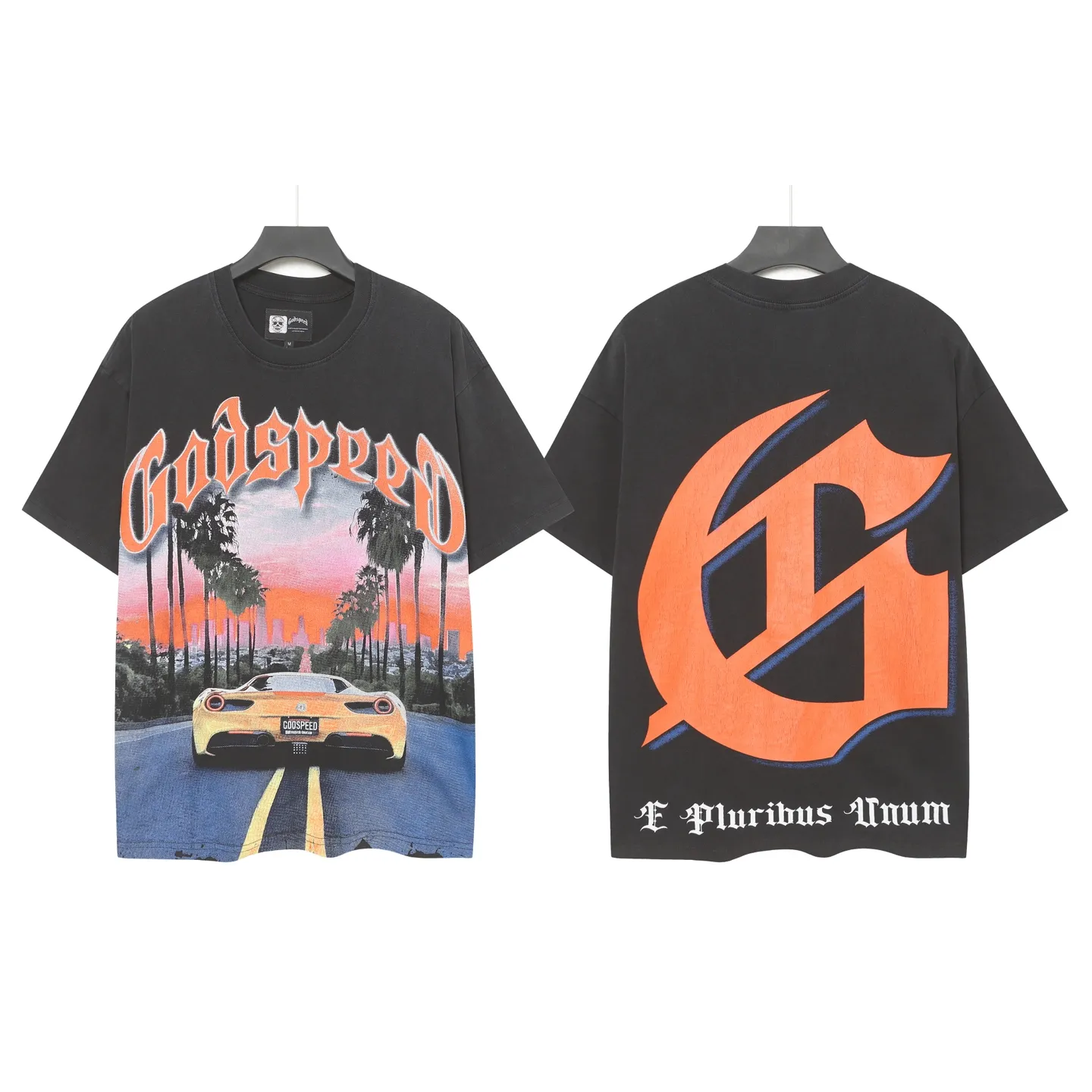 6089# Black｜ Godspeed Retro T（ ） （fabric）：32 Sizes（size）：S-M-L-XL （colour）： Black 👉 👉