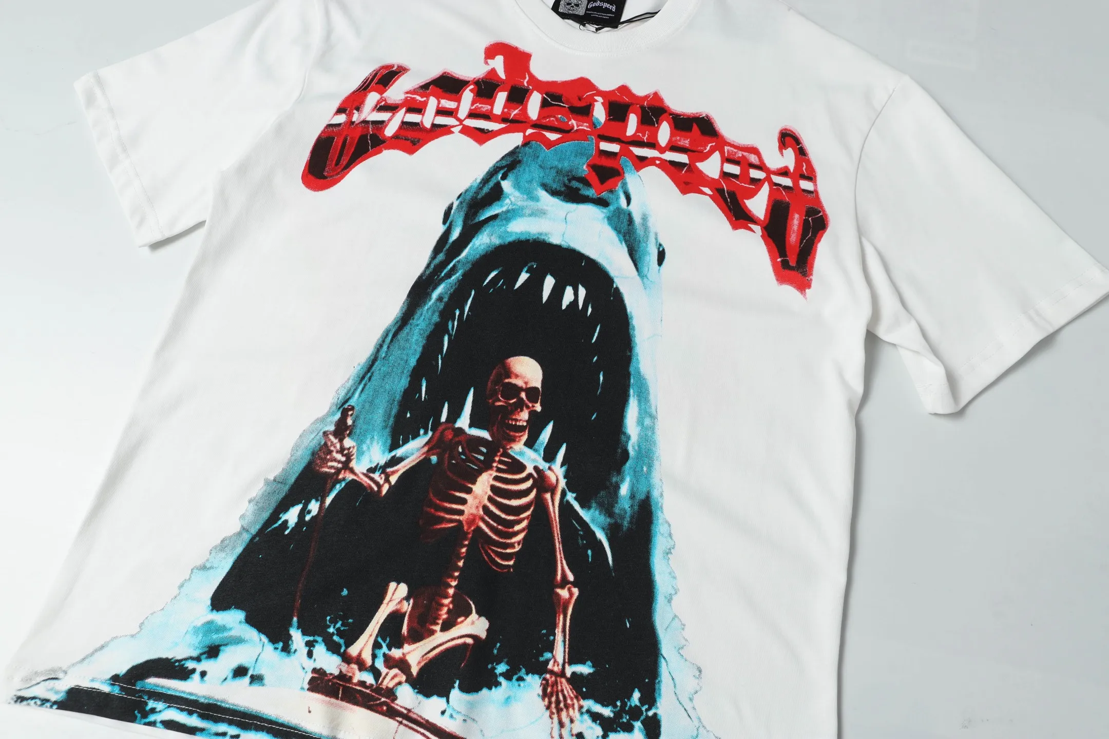 5025#White/ ｜ Godspeed Retro T（ ） （fabric）：32 Sizes（size）：S-M-L-XL （colour）：White、 、