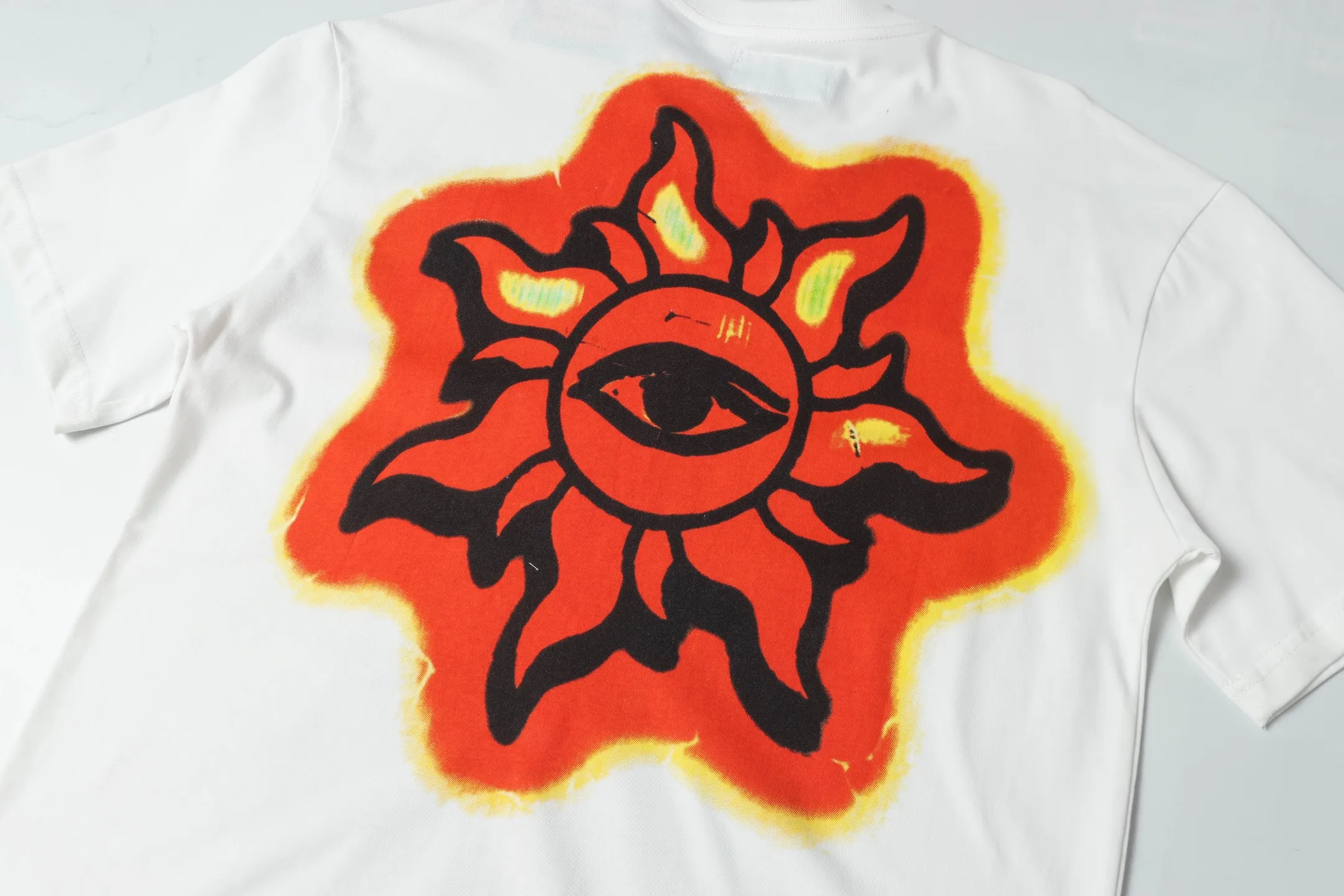 5025#White/ ｜ Godspeed Retro T（ ） （fabric）：32 Sizes（size）：S-M-L-XL （colour）：White、 、