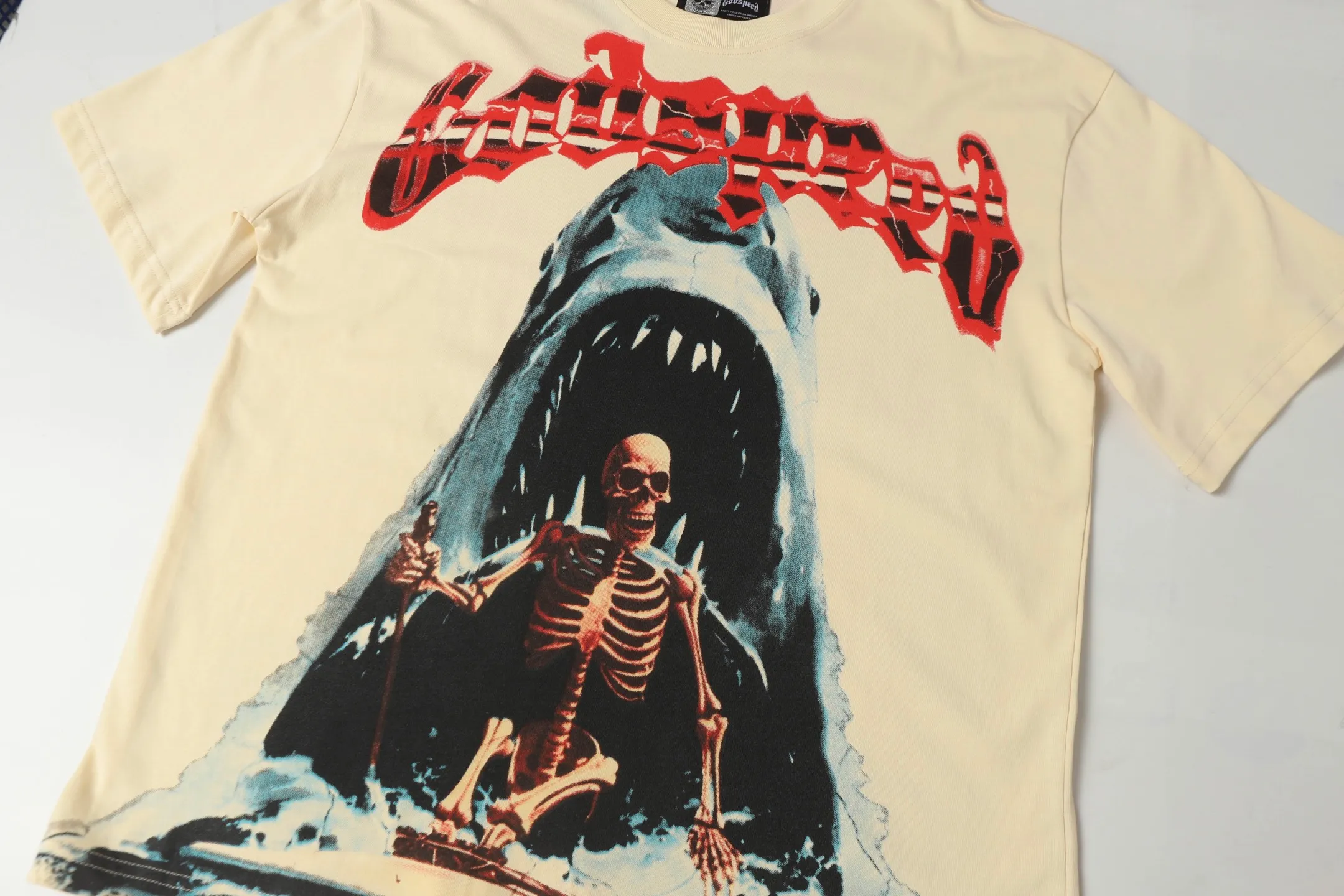 5025#White/ ｜ Godspeed Retro T（ ） （fabric）：32 Sizes（size）：S-M-L-XL （colour）：White、 、