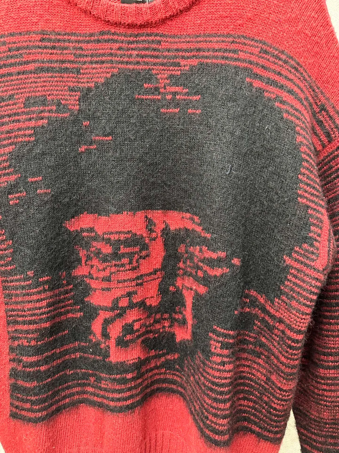 ERD Dark Red Portrait October Lenin Revolution Sweater Size: S M L