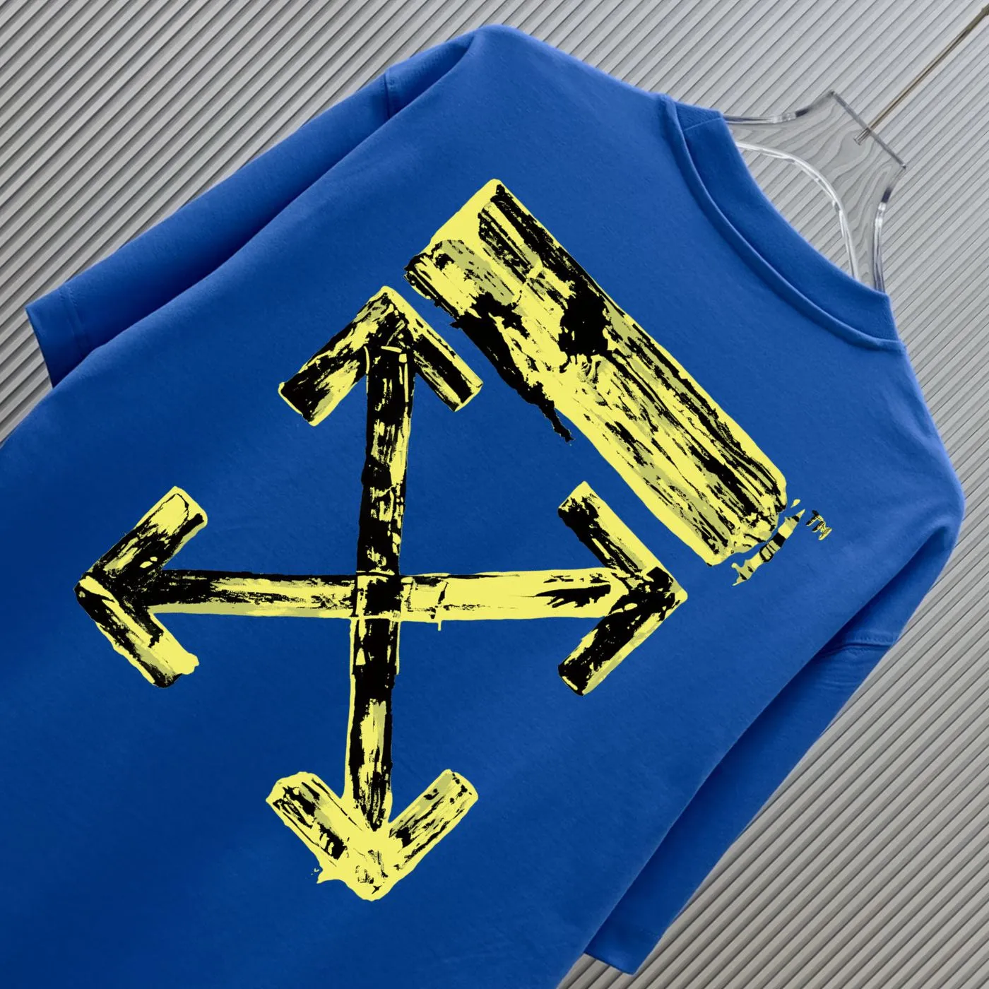 85💰 (Strictly control Quality) Style: off-white short-sleeved T-shirt Fabric: 300g double yarn 100% cotton Rib: 320g Sorona 1*1 trendy brand Process: Printing Color: White Pink Red Blue Gray Black Size: M-4XL No gender distinction Men and women Same Style