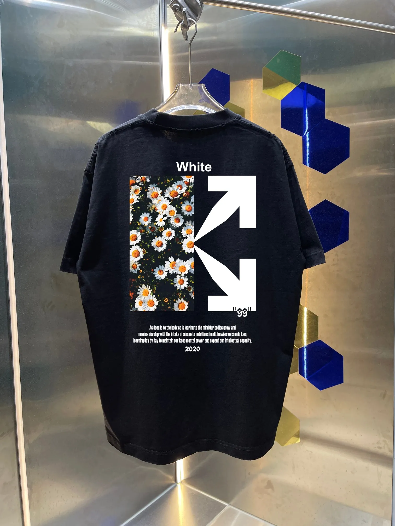 OFF-white/2026 Spring/Summer New Arrival Washed and worn 320g round neck short-sleeved tee, same style loose version for men and women, hang tag, collar label, wash mark, three labels complete Color: wash black, wash white, wash gray, wash green, wash red Size: S M L XL XXL