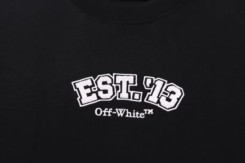 OF 41 OFF-WHITEClassic Hot Sale OW 24ss logo T oversize ， 220 ， 。 260 ， ， ， 。 EST’13 OFFWHITHE， ， ， Black White ， 。 ow ， ， ， 。 ， ， ， ， ， ， ， ， ， Same Style。 YB ， logo 。 ： 、 Size:XS.S.M.L(oversize )