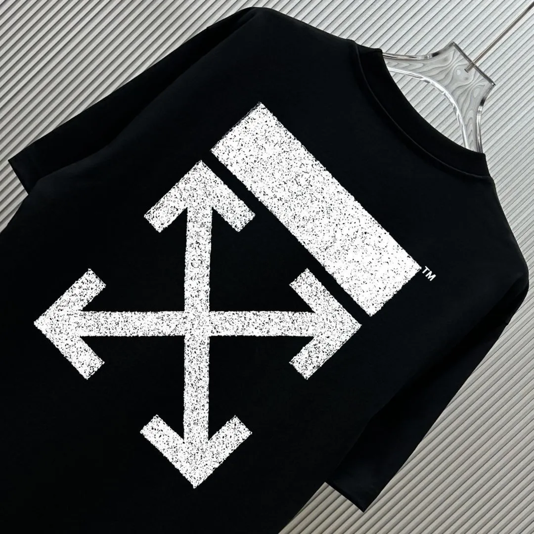 85💰 (Strictly control Quality) Style: off-white short-sleeved T-shirt Fabric: 300g double yarn 100% cotton Rib: 320g Sorona 1*1 trendy brand Process: Printing Color: White Pink Red Blue Gray Black Size: M-4XL No gender distinction Men and women Same Style