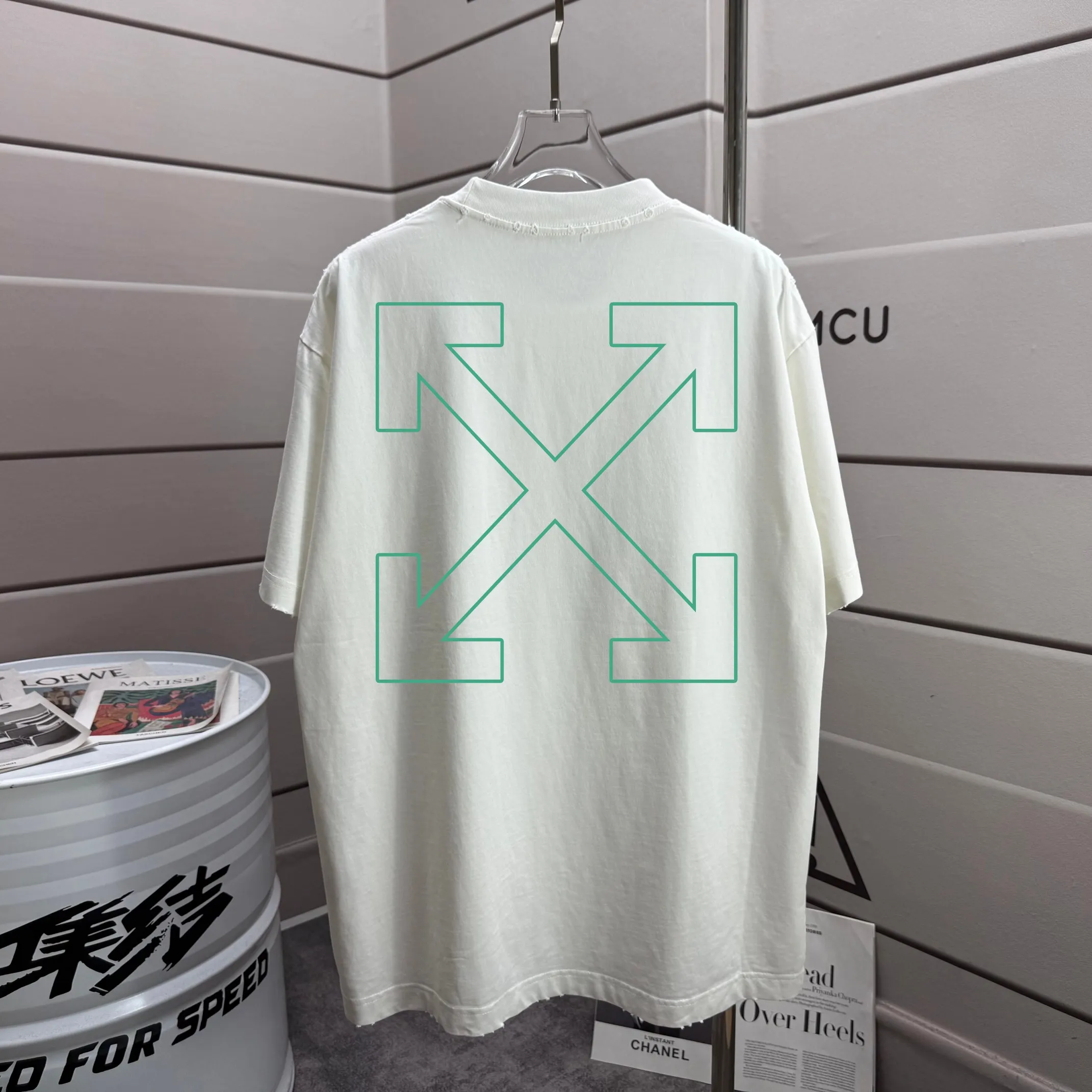 # OFF 2026 Spring and Summer New Arrival Washed and worn 320g round neck short-sleeved tee for men and women Same Style loose version Color: Washed black Washed white Washed gray Brown Size: S M L XL XXL Size: S (90-130 pounds) M (120-150 pounds) L (140-165 pounds) (180-210 pounds)