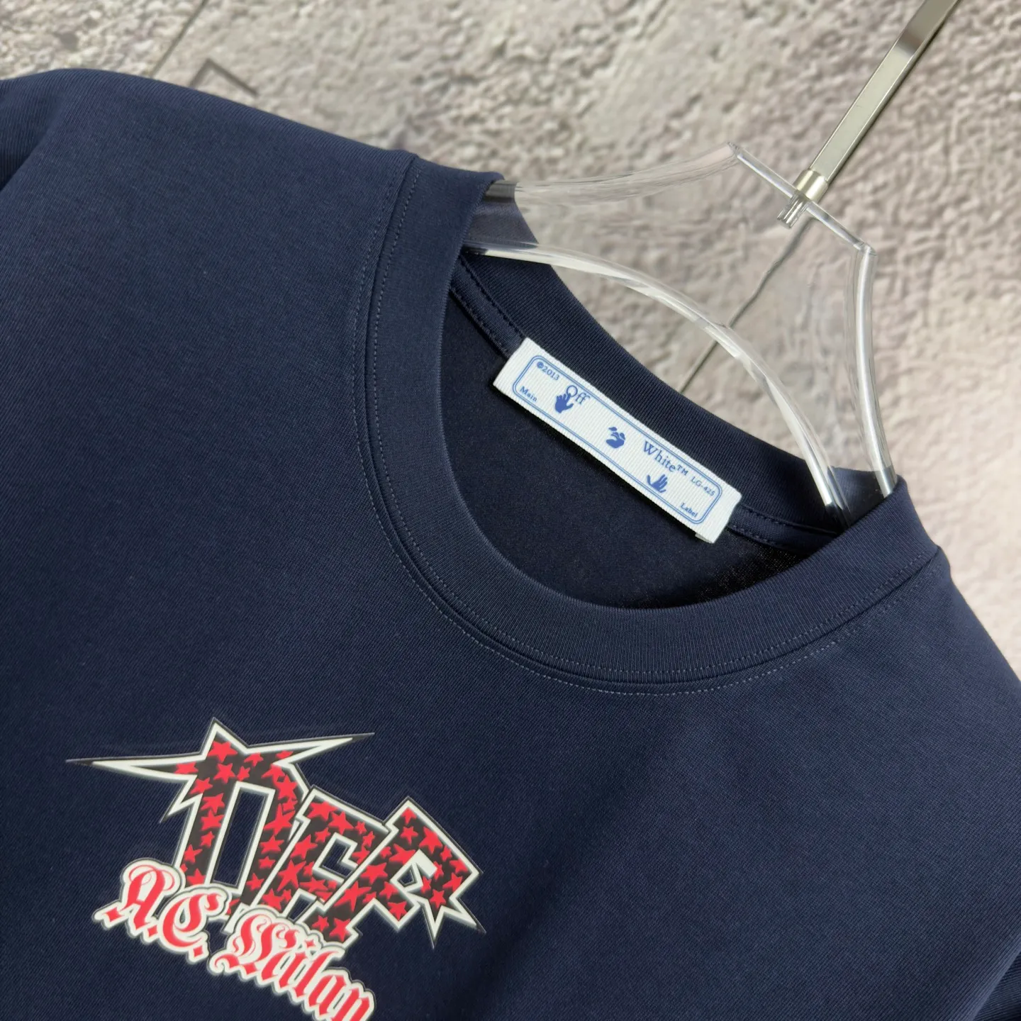 "𝙉𝙚𝙬⚜️off" 2026 Spring and Summer New Arrival short-sleeved T-shirt Heavy cotton letter logo print Color: Brown Purple Black Hidden Blue Sizes: S M L XL XXL