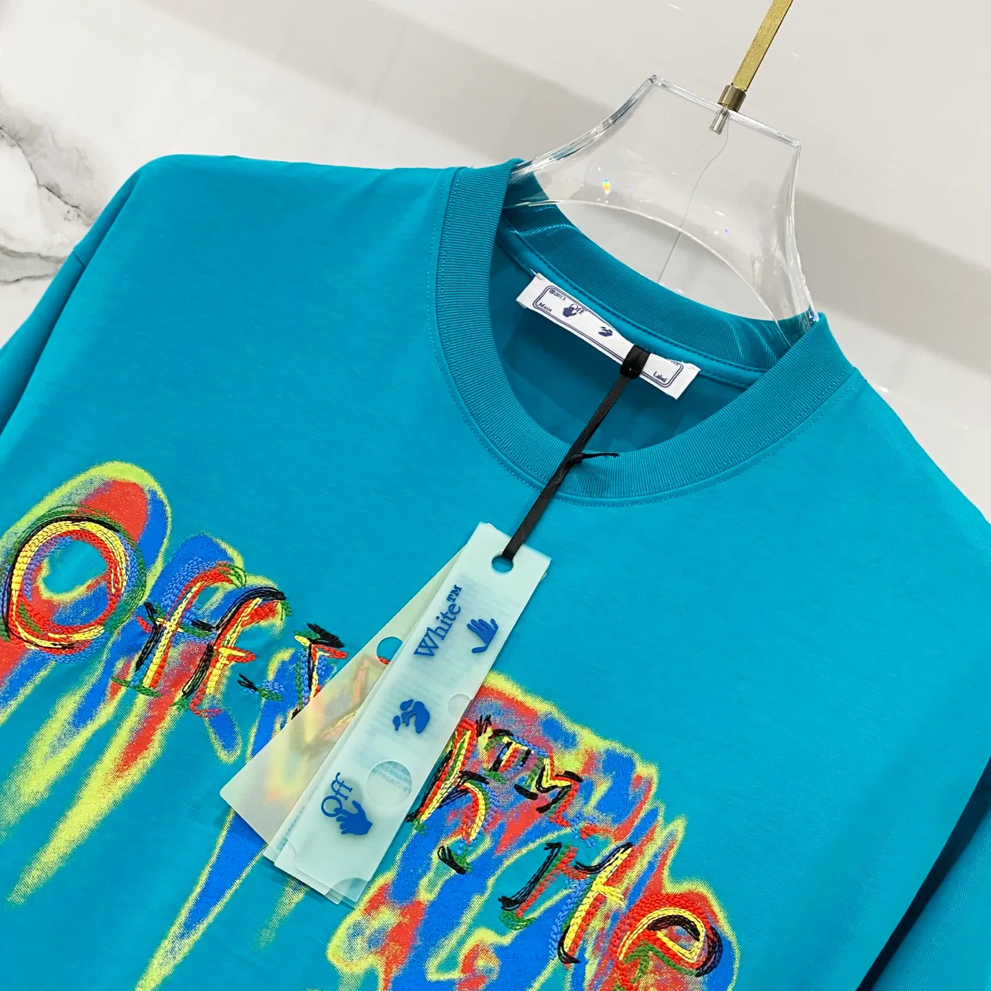 OFF-white/ 260 T LOGO Quality 100 ％ Versatile Size:XS-L :Black.White.Light Blue