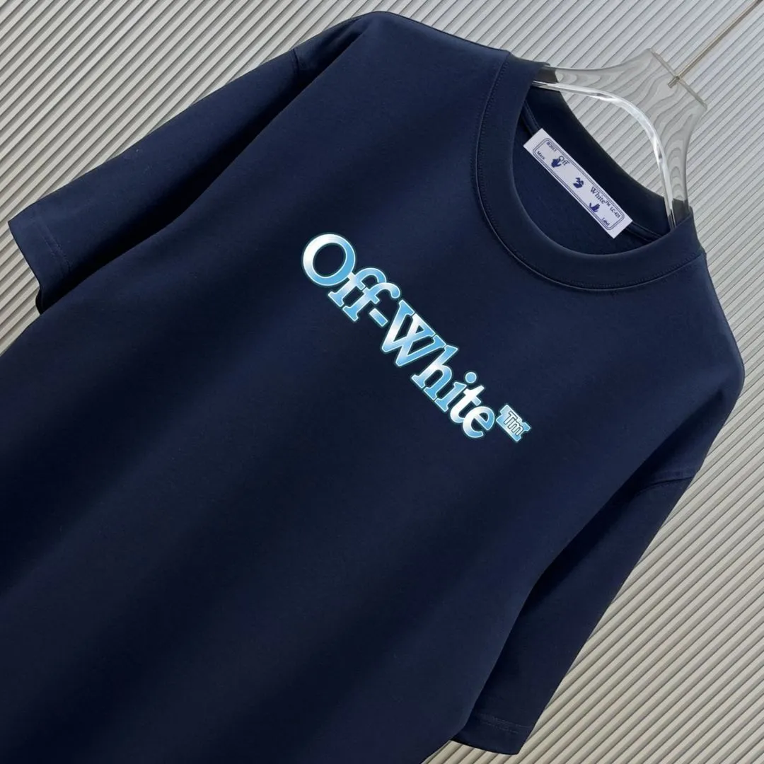 85💰 (Strictly control Quality) Style: off-white short-sleeved T-shirt Fabric: 300g double yarn 100% cotton Rib: 320g Sorona 1*1 trendy brand Process: Printing Color: White Red Night Blue Cool Blue Floral Gray Black Size: M-4XL No gender distinction Men and women Same Style