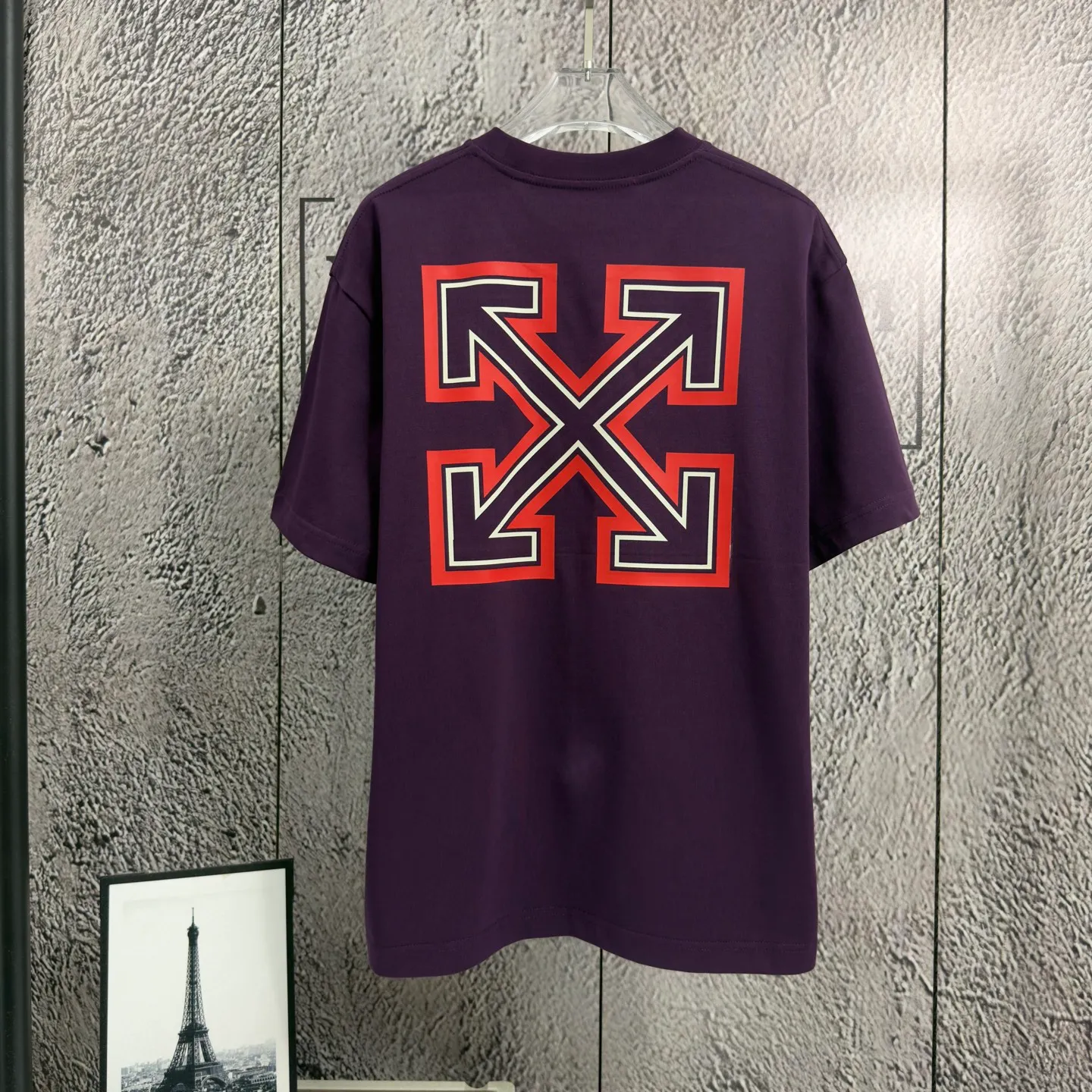 "𝙉𝙚𝙬⚜️off" 2026 Spring and Summer New Arrival short-sleeved T-shirt Heavy cotton letter logo print Color: Brown Purple Black Hidden Blue Sizes: S M L XL XXL