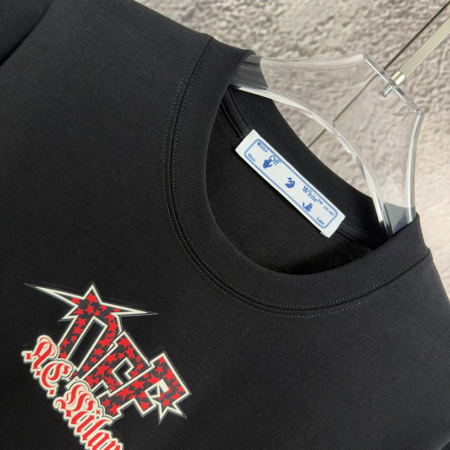 "𝙉𝙚𝙬⚜️off" 2026 Spring and Summer New Arrival short-sleeved T-shirt Heavy cotton letter logo print Color: Brown Purple Black Hidden Blue Sizes: S M L XL XXL