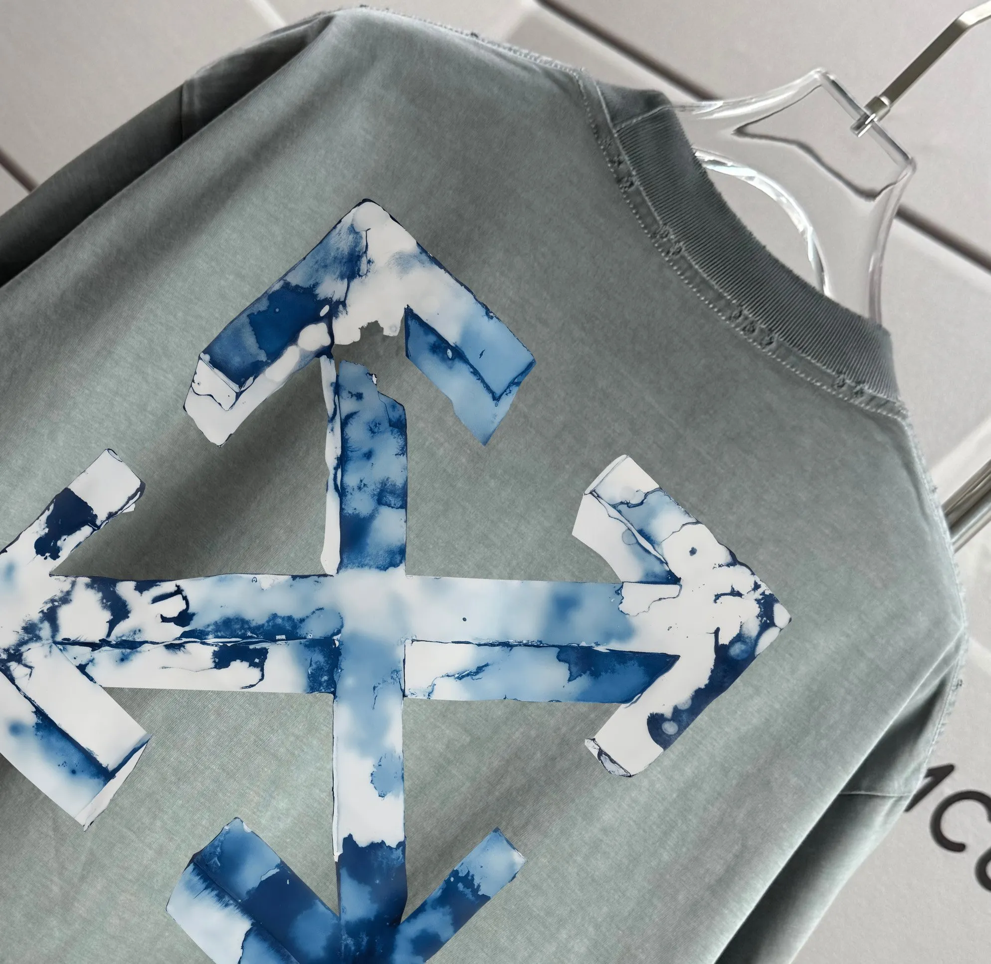 # OFF 2026 Spring and Summer New Arrival Washed and worn 320g round neck short-sleeved tee for men and women Same Style loose version Color: Washed black Washed white Washed gray Brown Size: S M L XL XXL Size: S (90-130 pounds) M (120-150 pounds) L (140-165 pounds) (180-210 pounds)