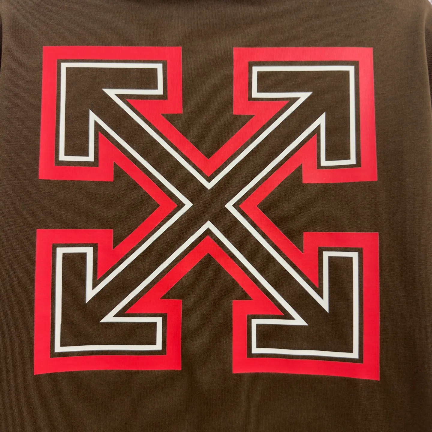 "𝙉𝙚𝙬⚜️off" 2026 Spring and Summer New Arrival short-sleeved T-shirt Heavy cotton letter logo print Color: Brown Purple Black Hidden Blue Sizes: S M L XL XXL