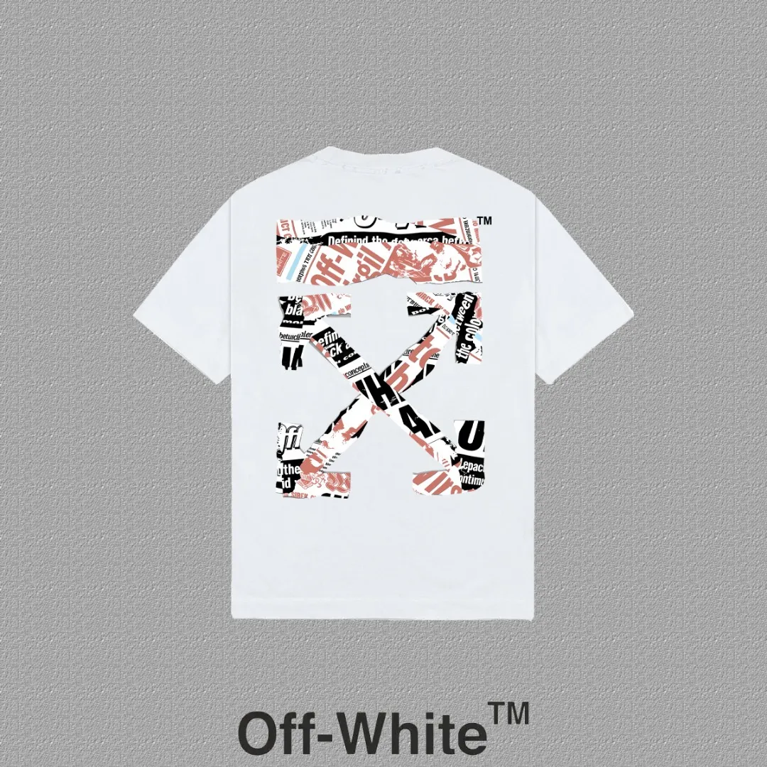 P90✨🔥 [OFF-Whte off] 2026FW short-sleeved T-shirt Premium 26s double yarn 300g fabric, washed with Ma Liang distressed process Color: washed black washed white washed Khaki Size: S M L XL 2XL