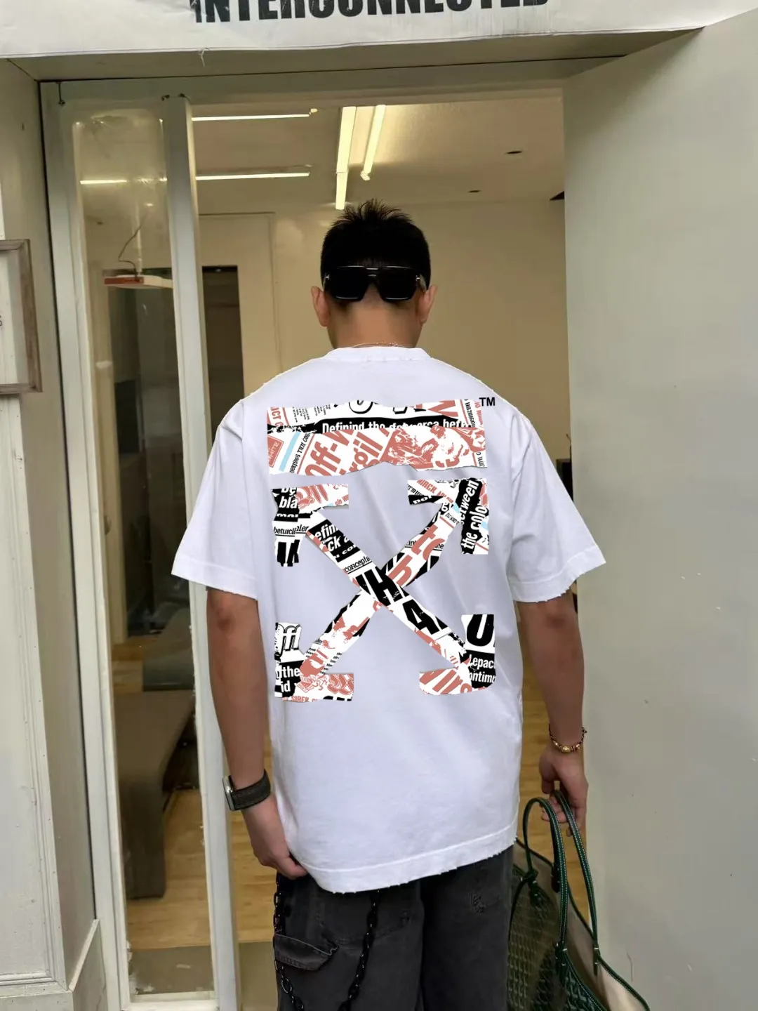P90✨🔥 [OFF-Whte off] 2026FW short-sleeved T-shirt Premium 26s double yarn 300g fabric, washed with Ma Liang distressed process Color: washed black washed white washed Khaki Size: S M L XL 2XL
