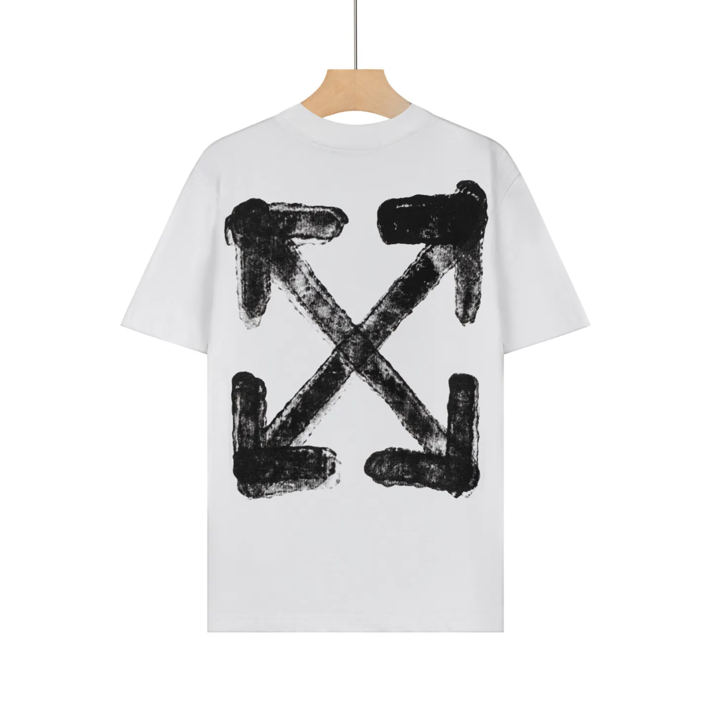 A 017 Off White graffiti arrow printed T-shirt Made of 260g double yarn pure cotton fabric Fashion Versatile, Same Style for men and women Color: Black White Size: S ~ XXL P70
