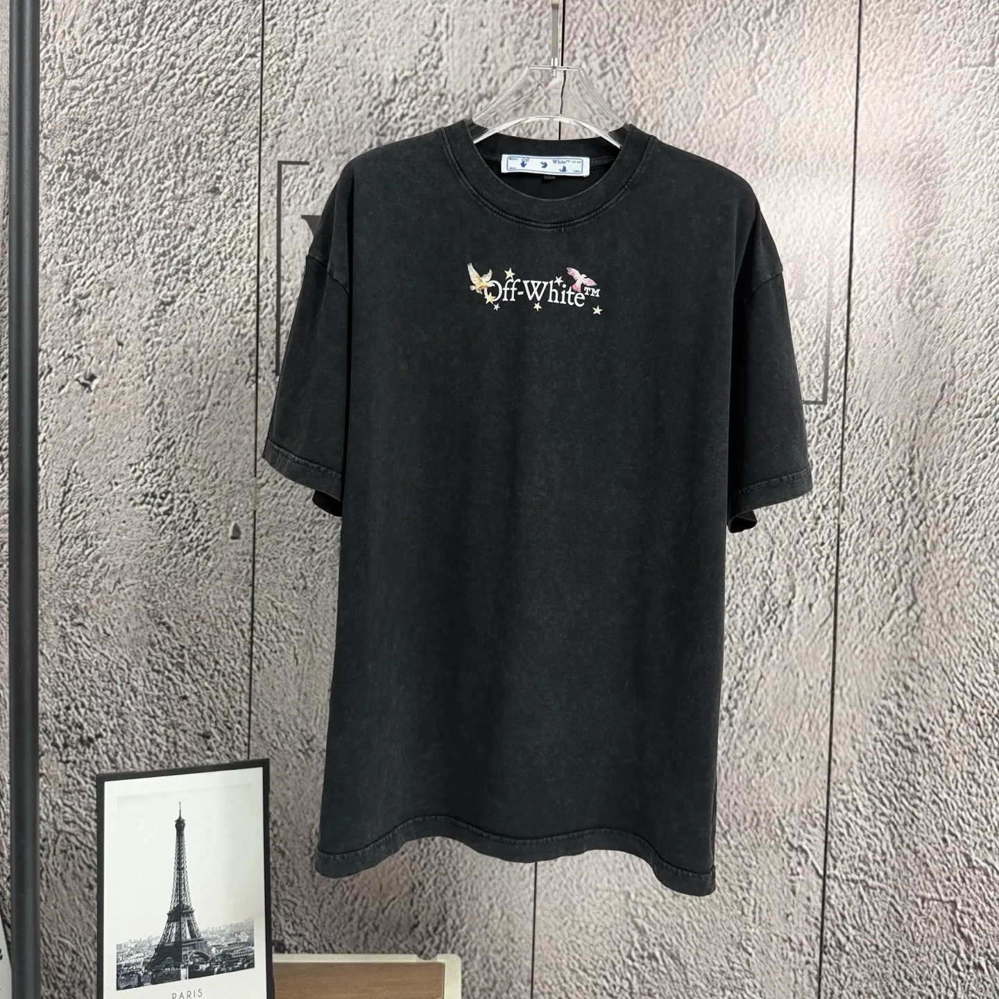 "𝙉𝙚𝙬⚜️off" 2026 Spring and Summer New Arrival short-sleeved T-shirt, 32 counts of 275g double yarn cotton, old washed and fried snowflake print Color: Orange Black Taro Purple Apricot Sizes: S M L XL XXL