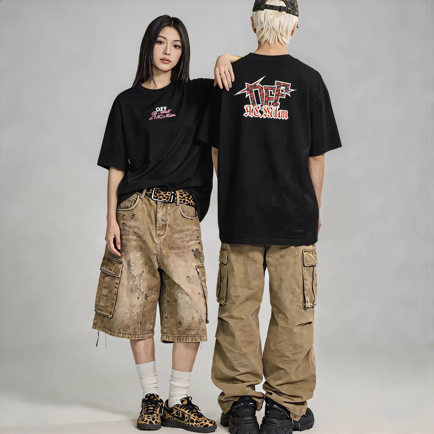 "𝙉𝙚𝙬⚜️off" 2026 Spring and Summer New Arrival short-sleeved T-shirt Heavy cotton letter logo print Color: White Pink Black Hidden Blue Sizes: S M L XL XXL