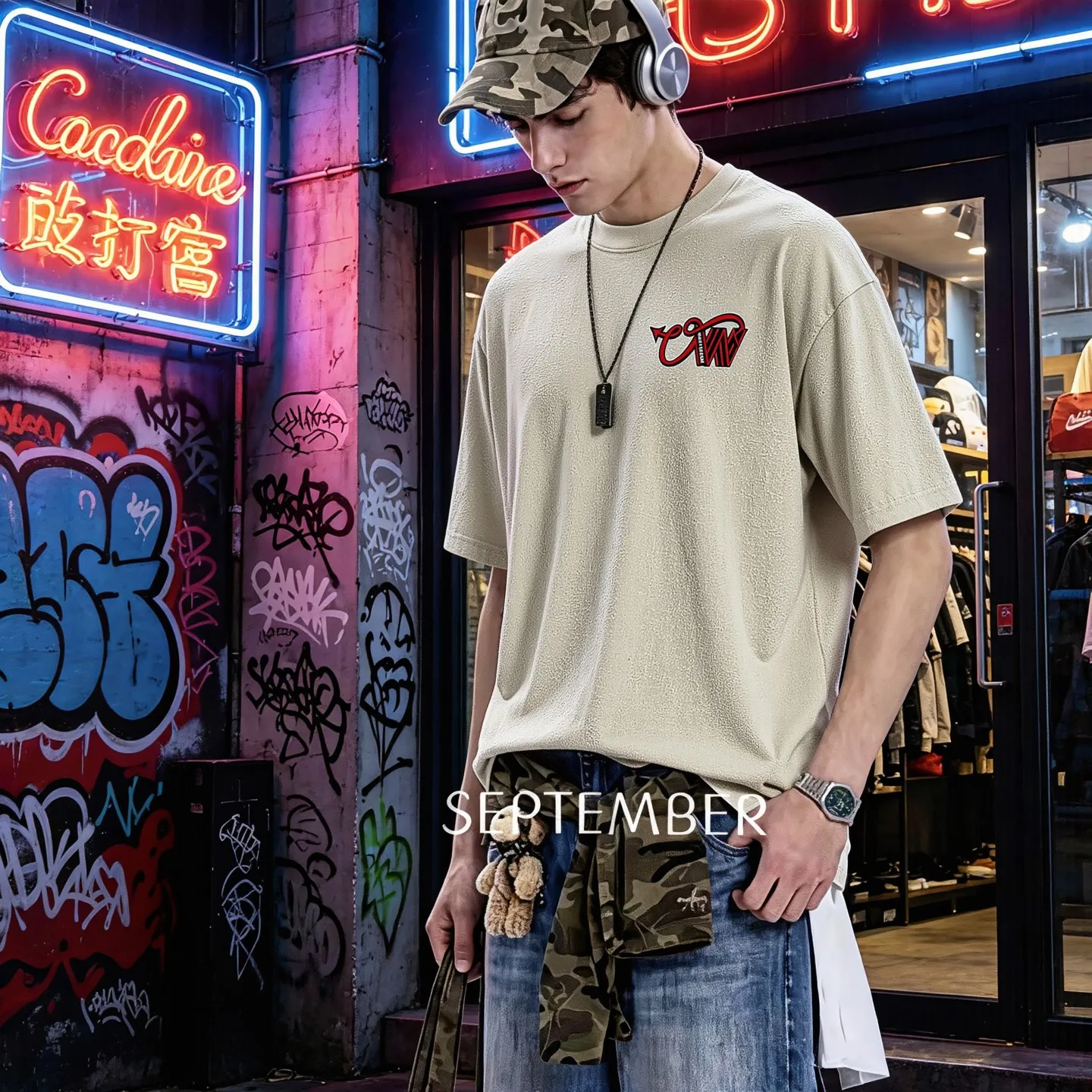 "𝙉𝙚𝙬⚜️off" 2026 Spring and Summer New Arrival short-sleeved T-shirt 32 counts of 275g double yarn cotton, distressed washed and fried snowflake print Color: Gray Black Taro Purple Apricot Sizes: S M L XL XXL