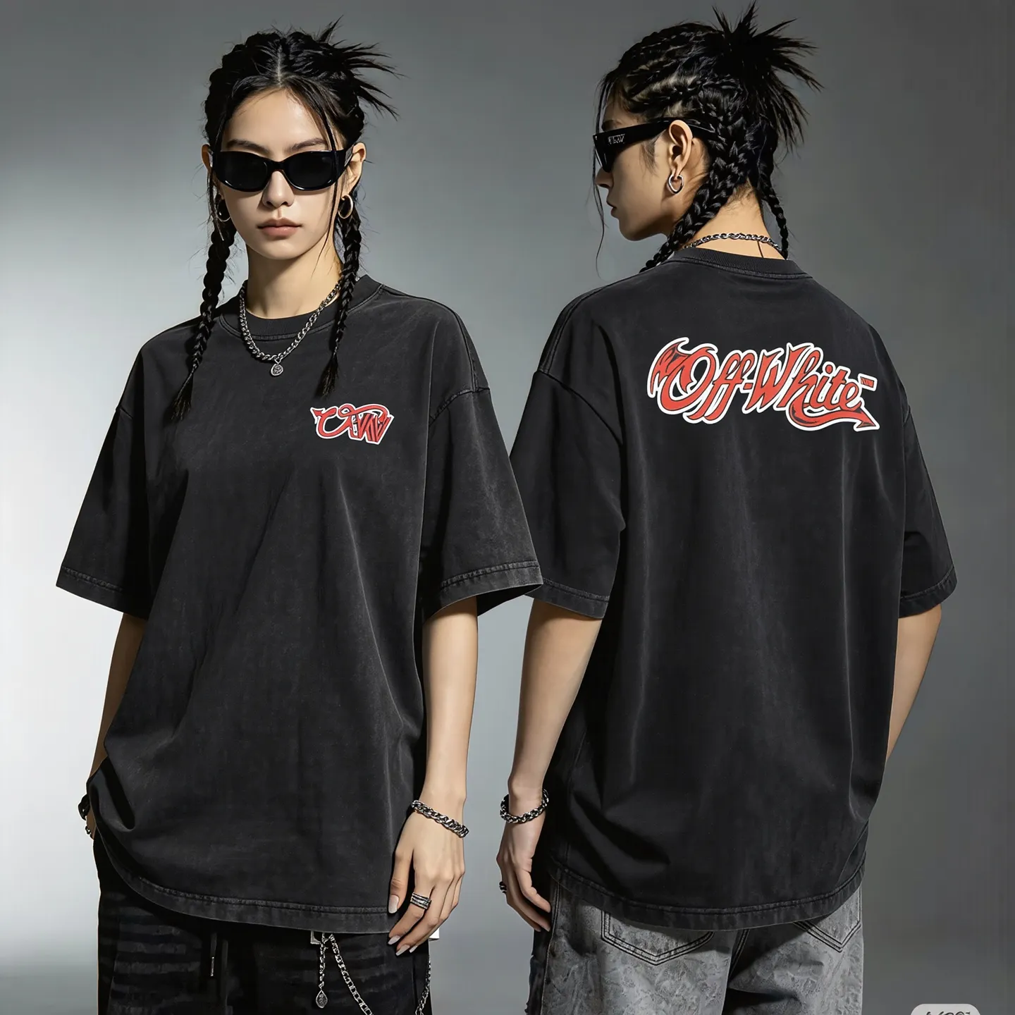 "𝙉𝙚𝙬⚜️off" 2026 Spring and Summer New Arrival short-sleeved T-shirt 32 counts of 275g double yarn cotton, distressed washed and fried snowflake print Color: Gray Black Taro Purple Apricot Sizes: S M L XL XXL