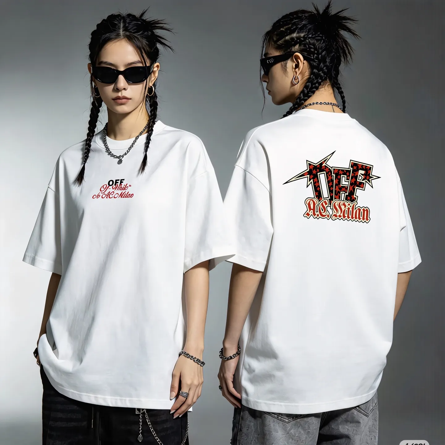 "𝙉𝙚𝙬⚜️off" 2026 Spring and Summer New Arrival short-sleeved T-shirt Heavy cotton letter logo print Color: White Pink Black Hidden Blue Sizes: S M L XL XXL