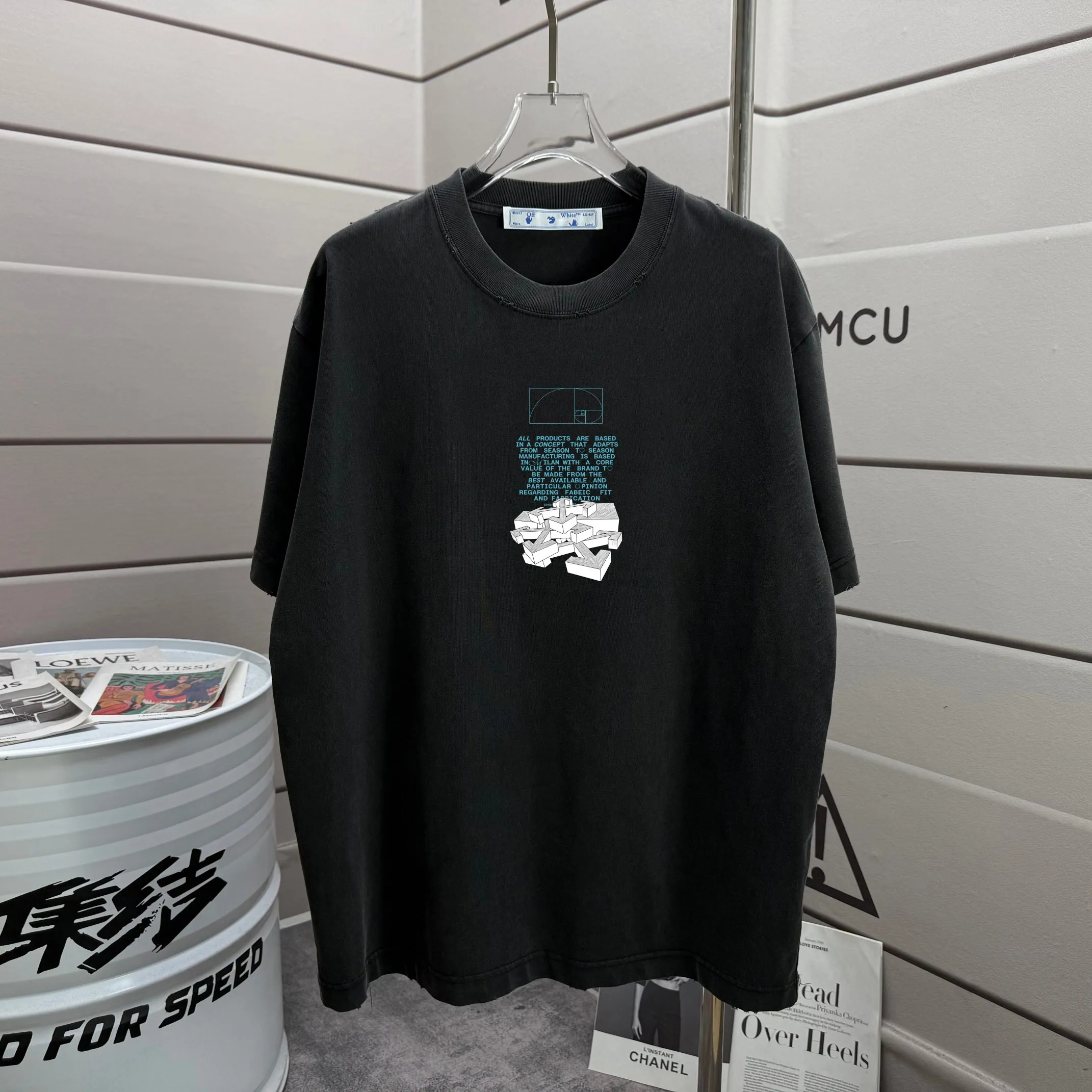 # OFF 2026 Spring and Summer New Arrival Washed and worn 320g round neck short-sleeved tee for men and women Same Style loose version Color: Washed black Washed white Washed gray Brown Size: S M L XL XXL Size: S (90-130 pounds) M (120-150 pounds) L (140-165 pounds) (180-210 pounds)