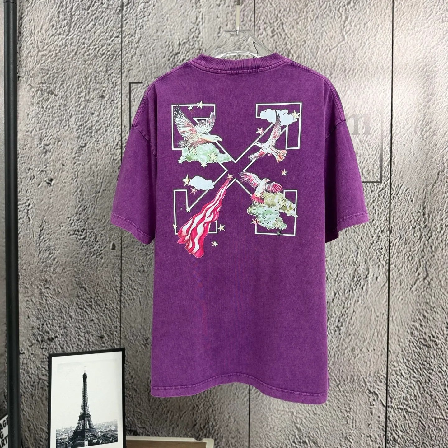 "𝙉𝙚𝙬⚜️off" 2026 Spring and Summer New Arrival short-sleeved T-shirt, 32 counts of 275g double yarn cotton, old washed and fried snowflake print Color: Orange Black Taro Purple Apricot Sizes: S M L XL XXL