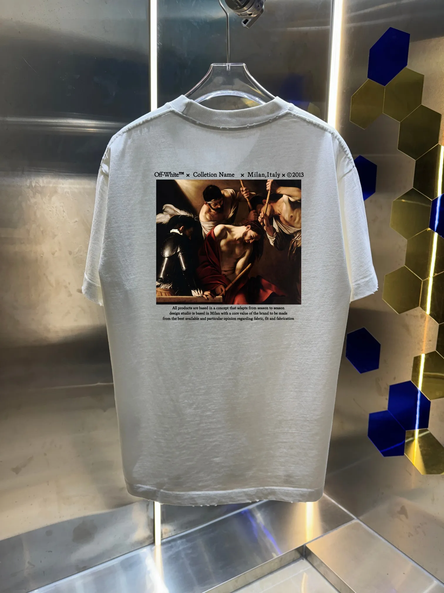 OFF-white/2026 Spring/Summer New Arrival Washed and worn 320g round neck short-sleeved tee Men and women Same Style Loose version Hang tag Collar label Washed mark Complete with three labels Color: Washed black Washed white Washed gray Washed green Washed red Size: S M L XL XXL ​​