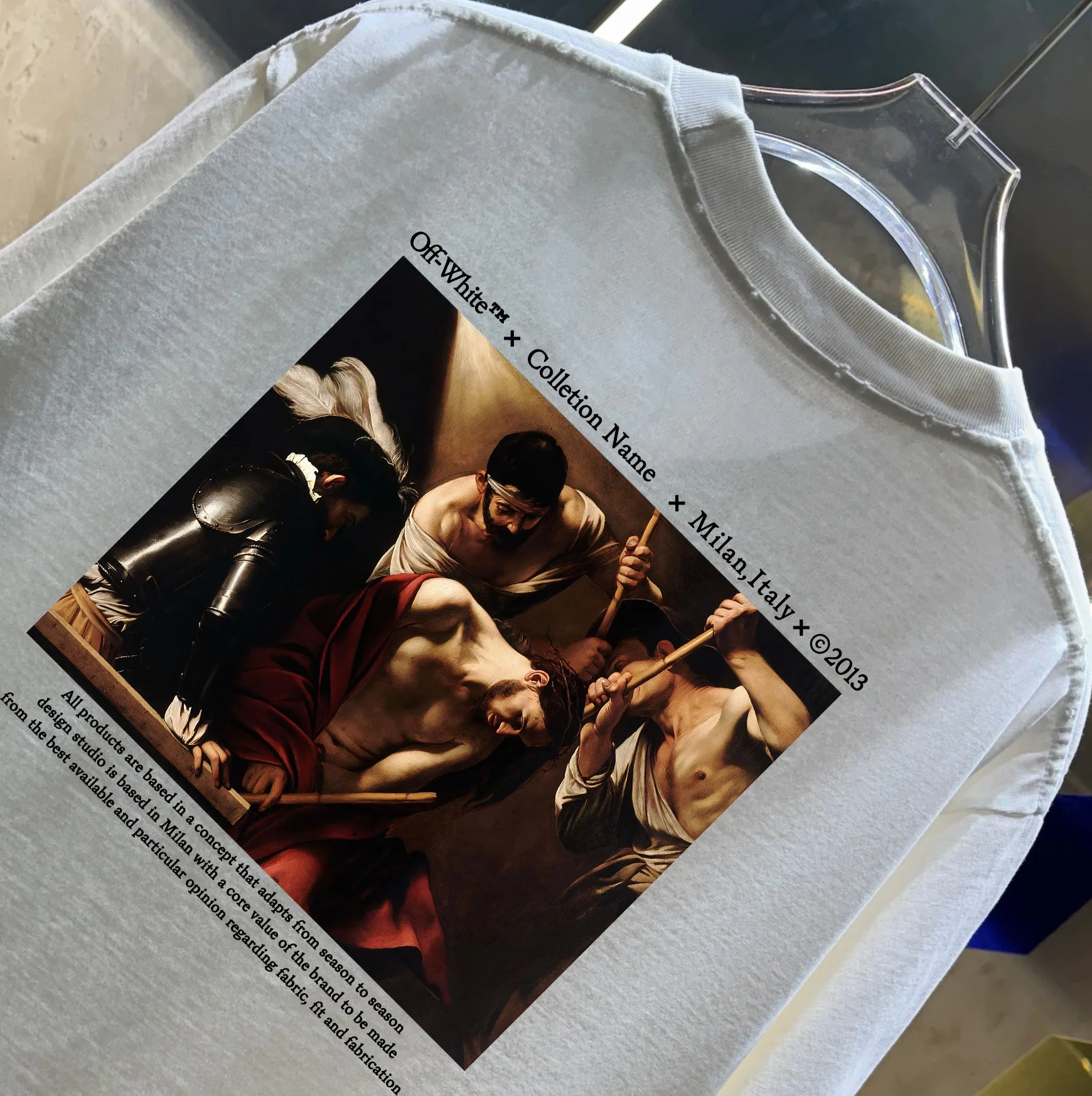 OFF-white/2026 Spring/Summer New Arrival Washed and worn 320g round neck short-sleeved tee Men and women Same Style Loose version Hang tag Collar label Washed mark Complete with three labels Color: Washed black Washed white Washed gray Washed green Washed red Size: S M L XL XXL ​​