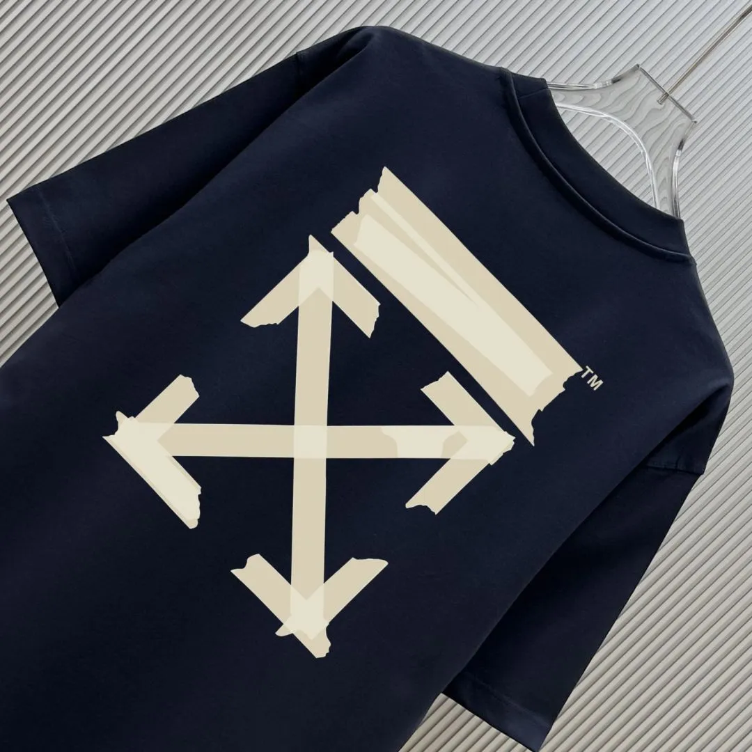 85💰 (Strictly control Quality) Style: off-white short-sleeved T-shirt Fabric: 300g double yarn 100% cotton Rib: 320g Sorona 1*1 trendy brand Process: Printing Color: White Red Night Blue Blue Floral Gray Black Size: M-4XL No gender distinction Men and women Same Style