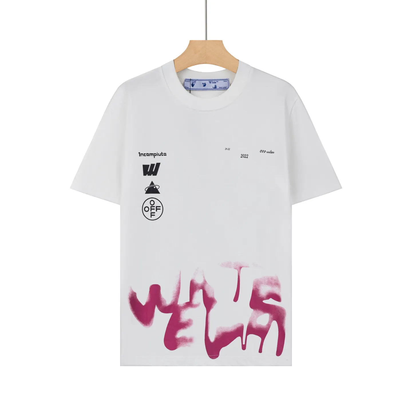 A 016 Off White is made of 260g high quality double yarn pure cotton fabric, with colorful patterns all over, digital direct injection technology, fashionable Versatile, same style for men and women. Color: Black White Size S-XXL P70