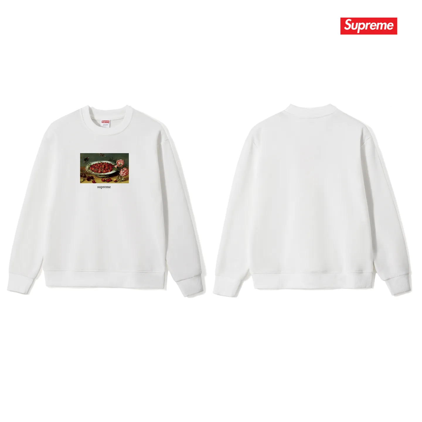 S 1016 # p 80💰 Supreme SS 23 Week 9 STRAWBERRIES TEE 400 Quality💥 Same Style ：Black White Gray Size：S M L XL XXL